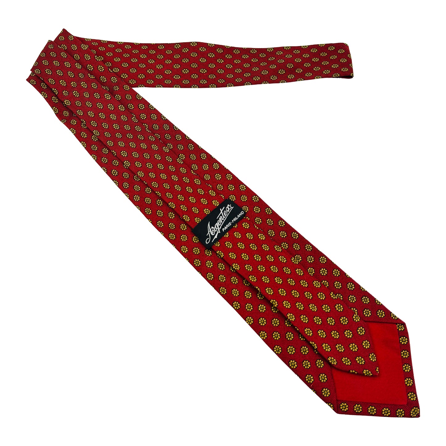 Argentex Red 'Floral Medallion Pattern' Tie (Size Regular)