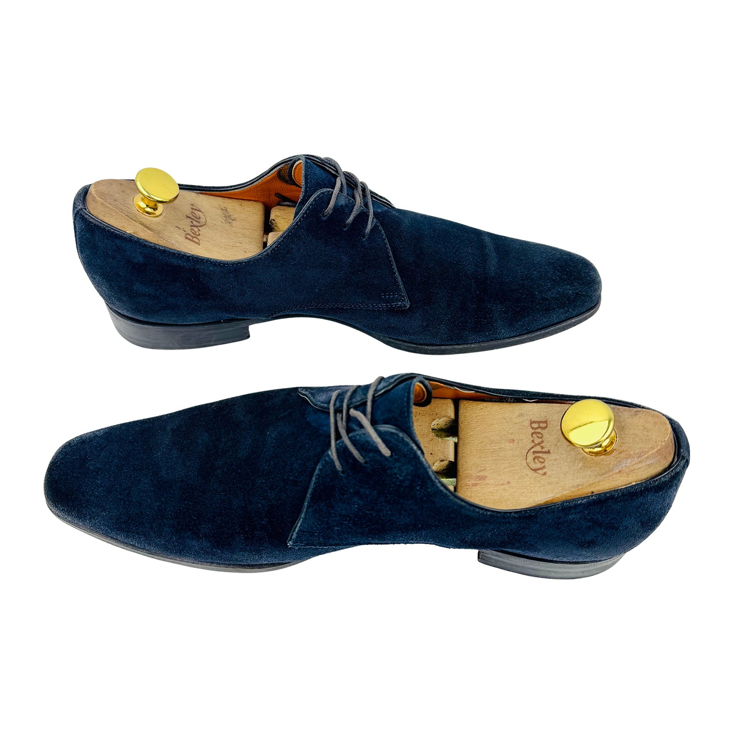 Santoni Men's Blue Suede Oxfords (Size 42.5)