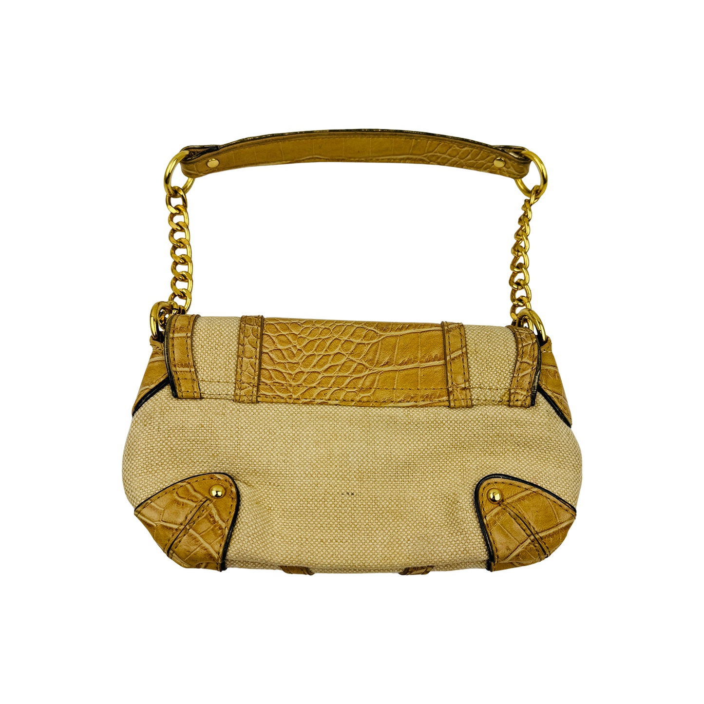 Valentino Garavani Croc-Embossed Tan Hand Bag