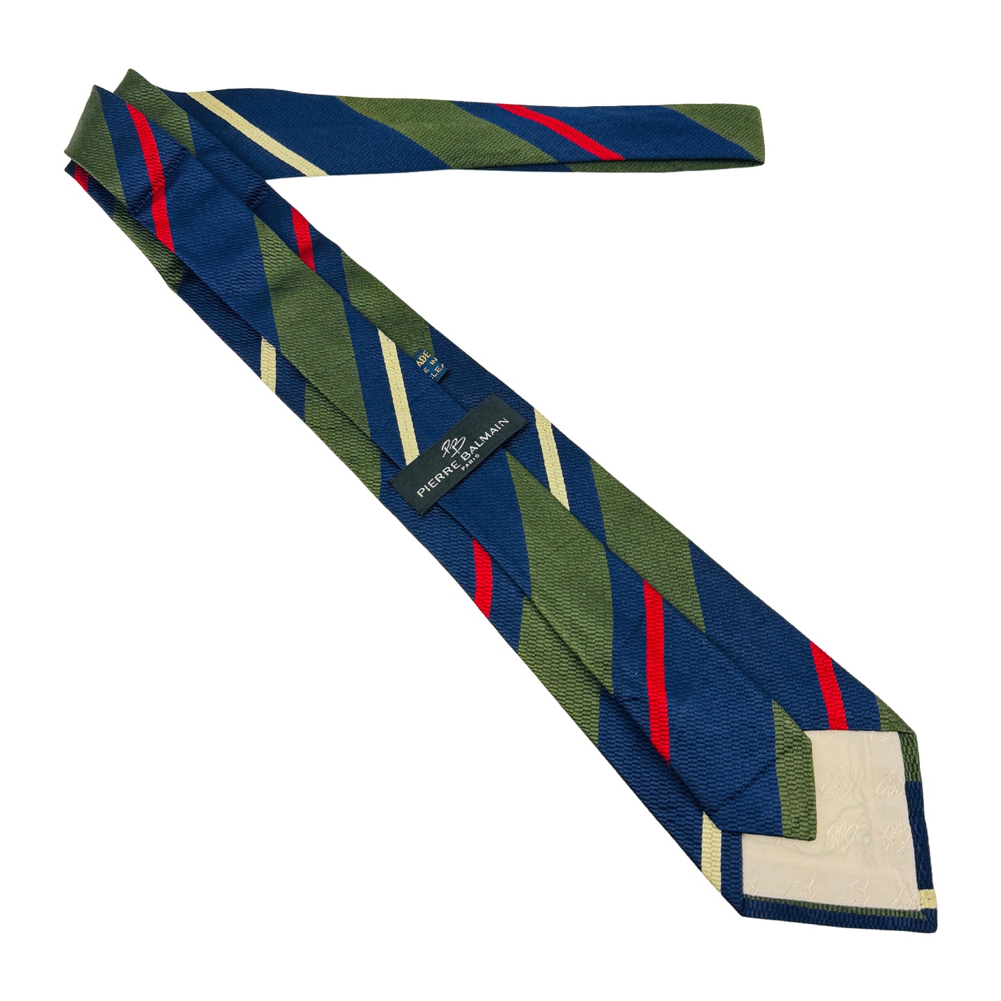 Pierre Balmain Navy Blue 'Diagonal Stripes' Tie (Size Regular)