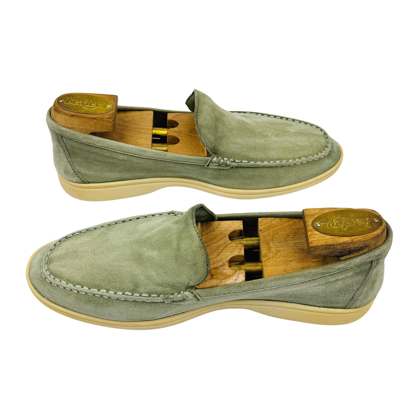 Loro Piana Summer Walk 'Sage Green' Loafers (Size 40) - H 38067