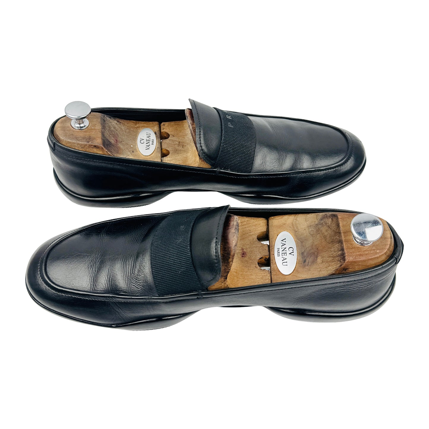Prada Men's Black Leather Loafers (Size 43.5)