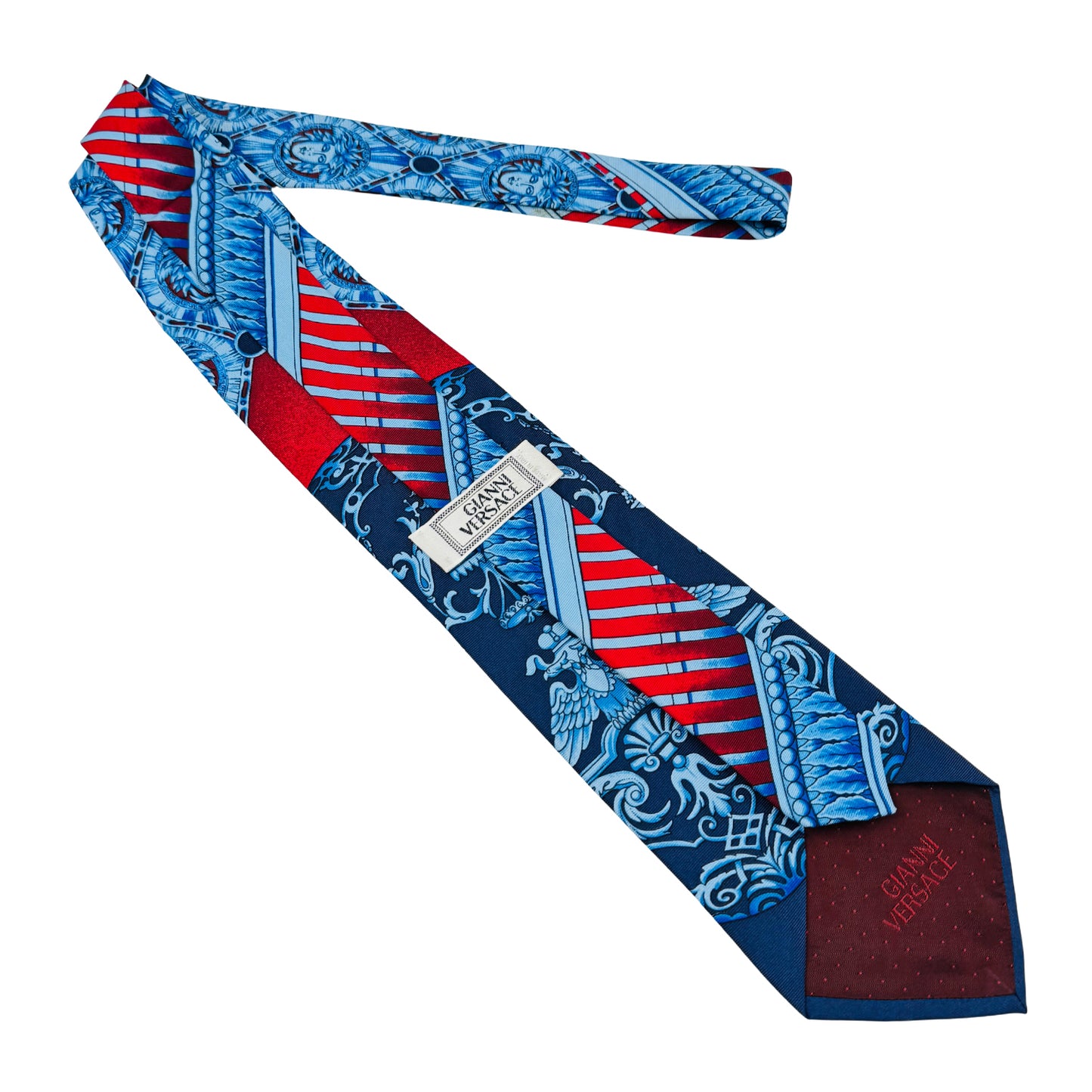 Gianni Versace Blue 'Medusa Baroque pattern' Tie (Size Regular)