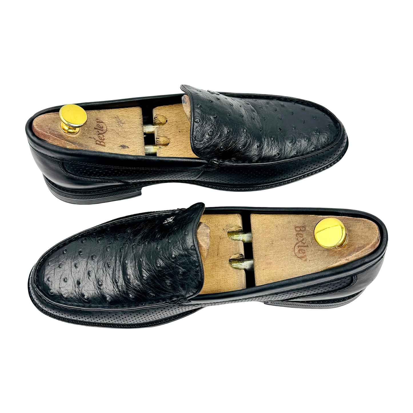 BOSSsunwen Ostrich-Embossed Leather Loafers (Size 43)