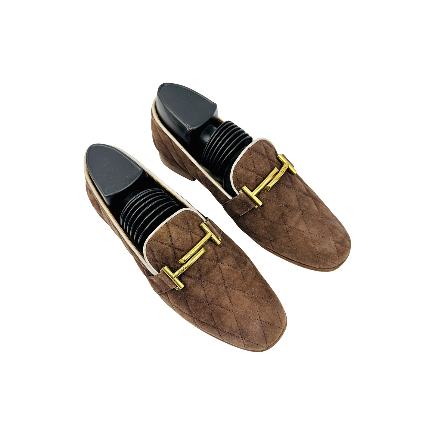 Tod's Brown Quilted Suede Moccasins (Size 37.5)