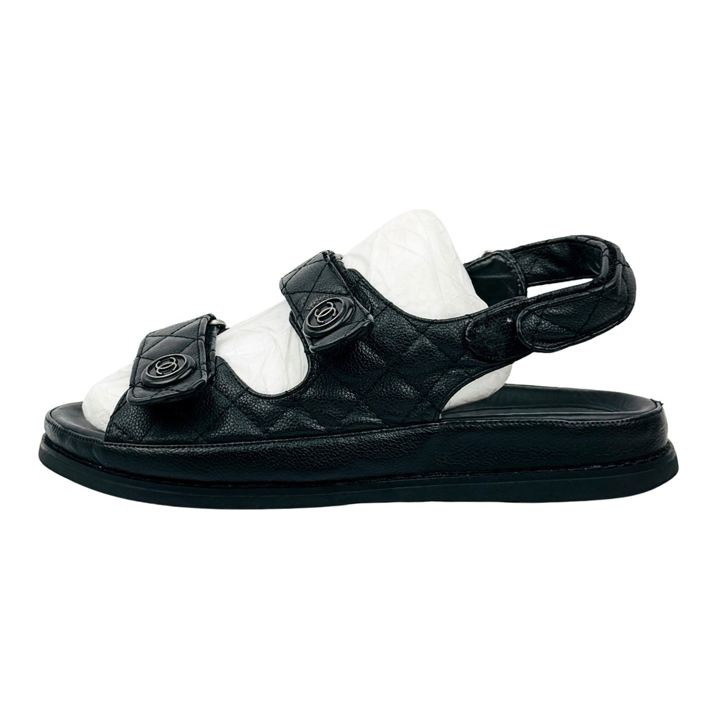 Chanel Quilted CC Velcro 'Dad' Sandals (Size 39)