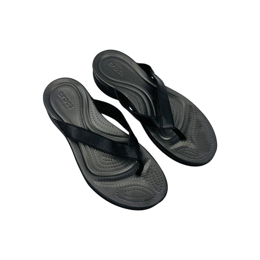 Crocs Capri V Black Foam Slippers (Size 39/39.5)