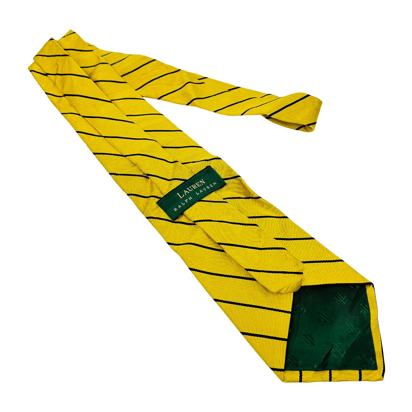Ralph Lauren Polo Bright Yellow 'Diagonal Stripes' Tie (Size Regular)