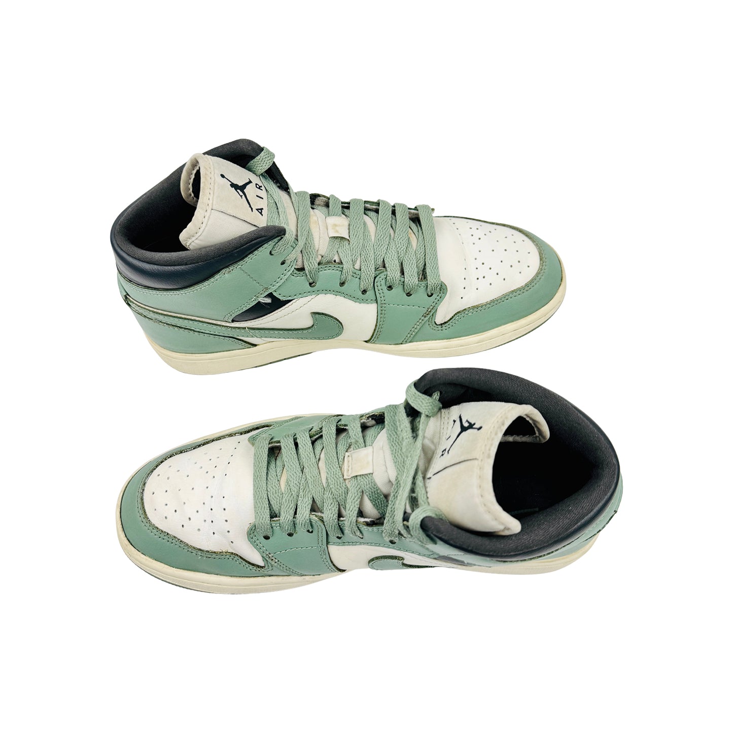 Nike Air Jordan 1 Mid 'Jade Smoke' Sneakers (Size 40.5) - BQ6472-130