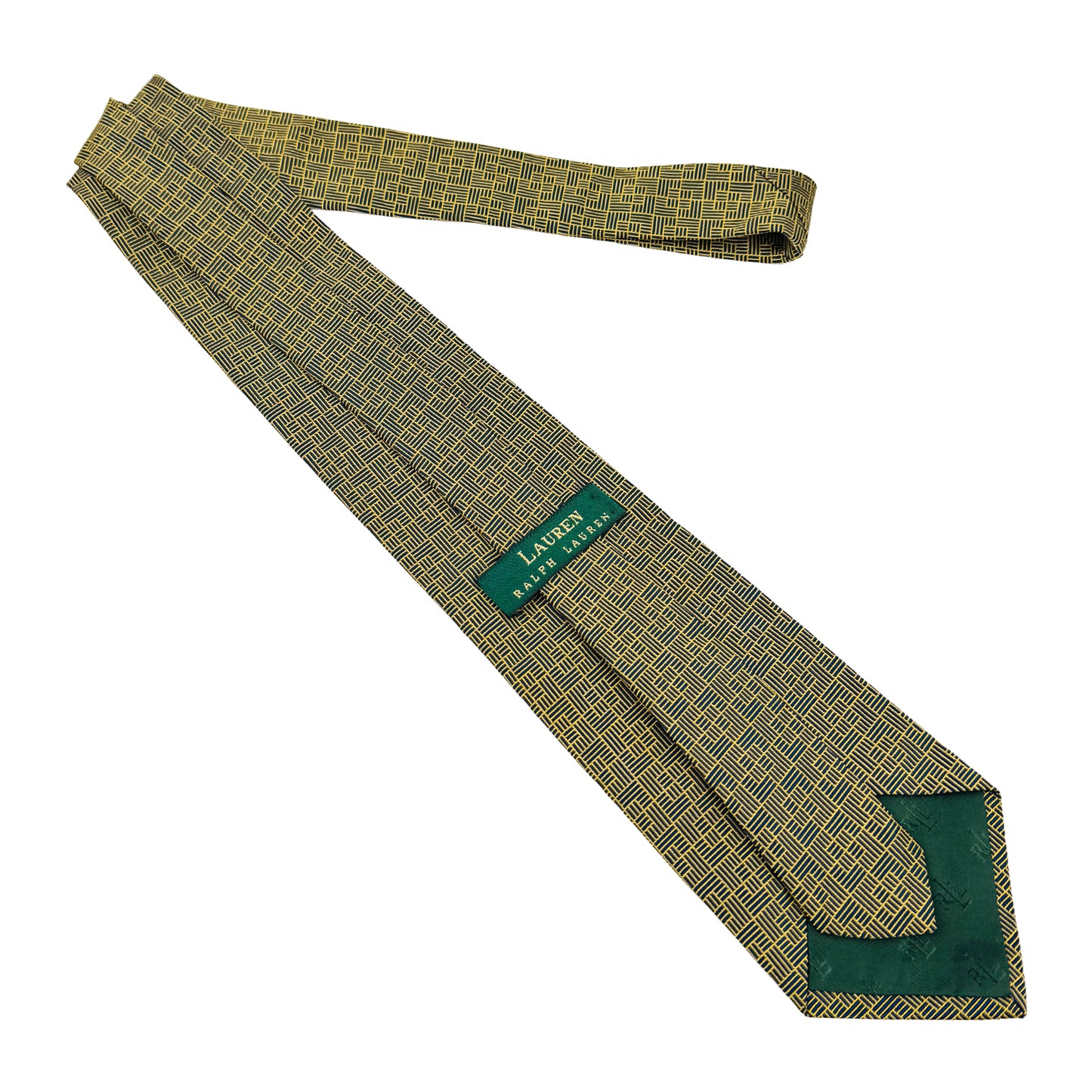 Lauren Ralph Lauren Gold 'Geometric Pattern' Tie (Size Regular)