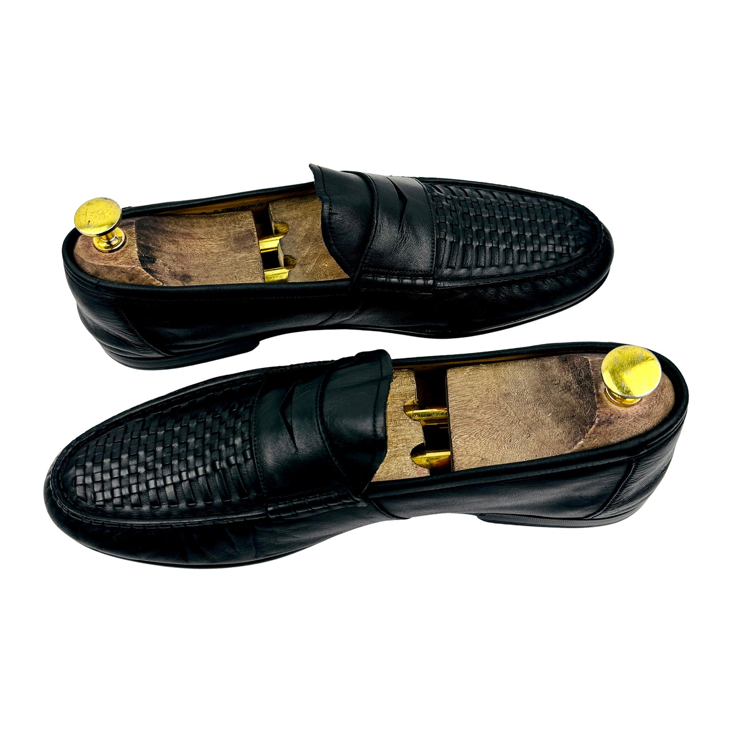 Bally Black Woven Leather Penny Loafers (Size 42)