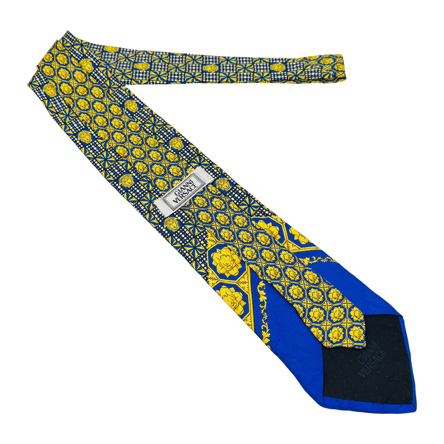 Versace Royal Blue 'Medusa Motif' Tie (Size Regular)