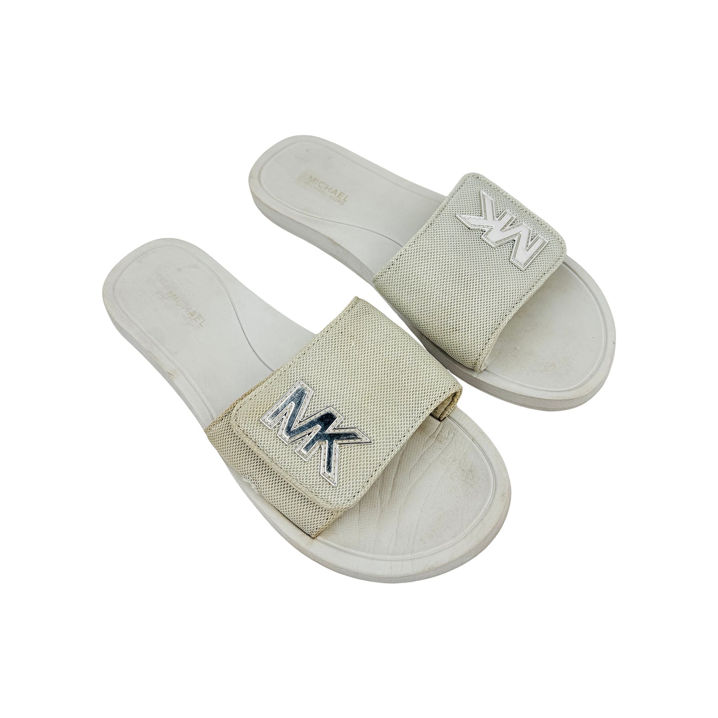 Michael Kors MK Logo Off-White Slides (Size 38/38.5)