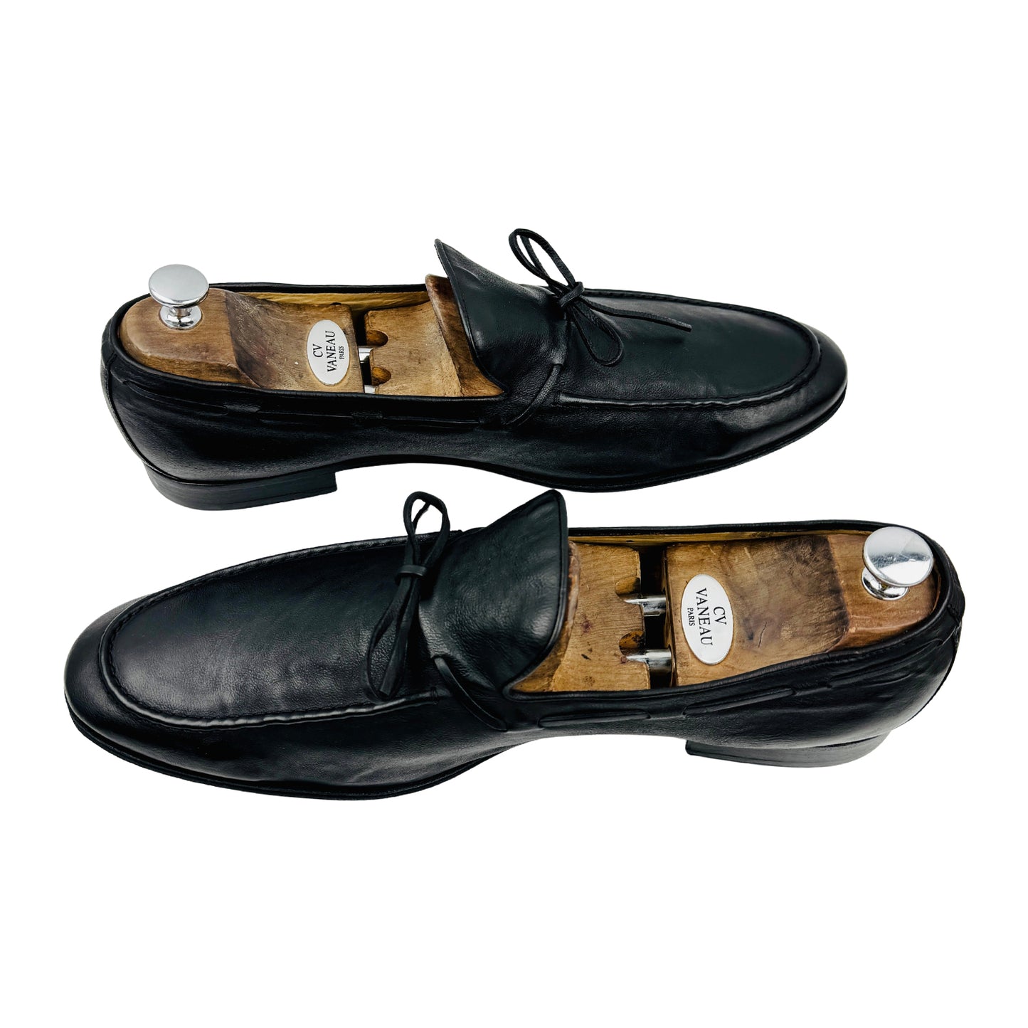 Tod's Men's Black Leather Tie Loafers (Size 45)