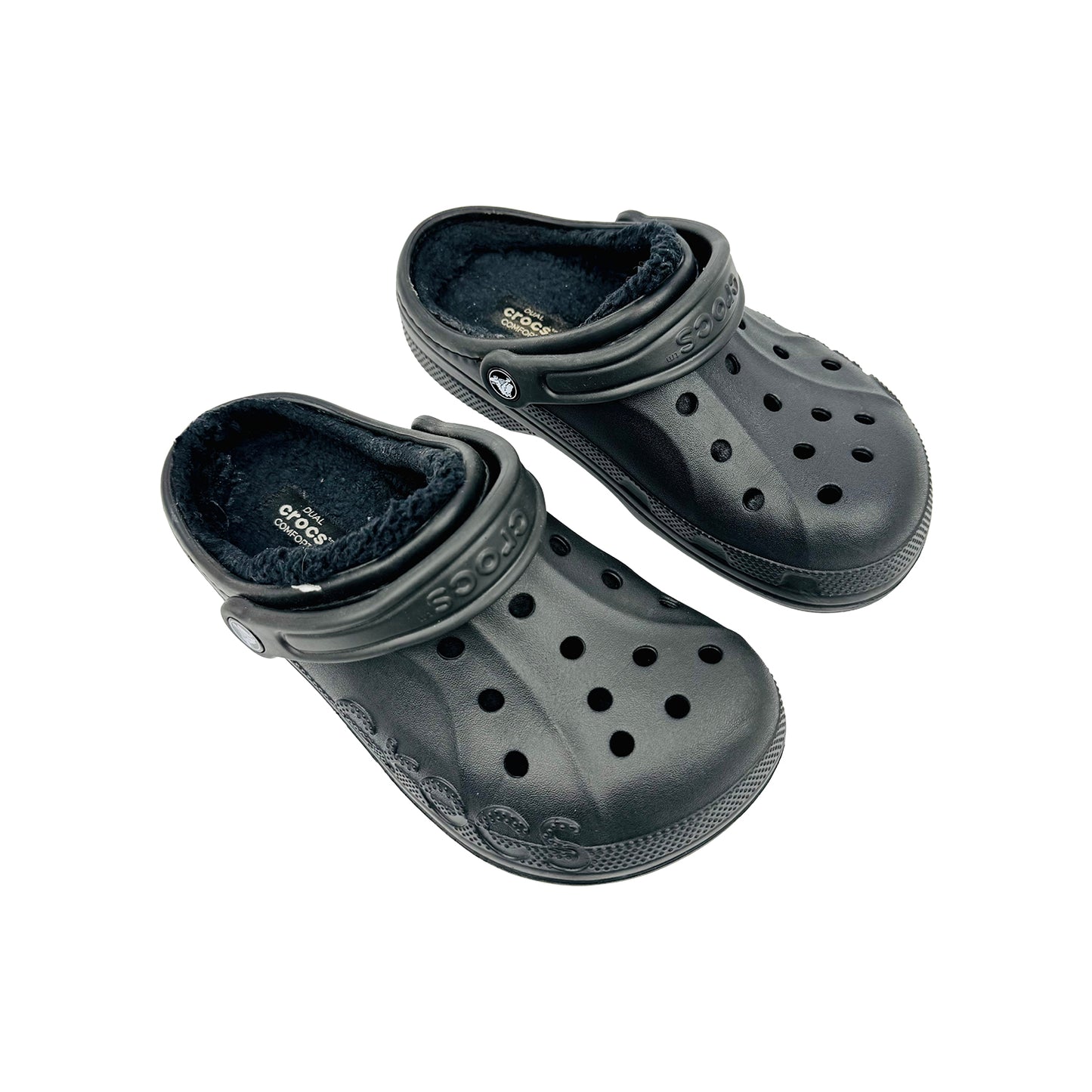 Crocs Unisex Baya Lined Black Clogs (Size 38)