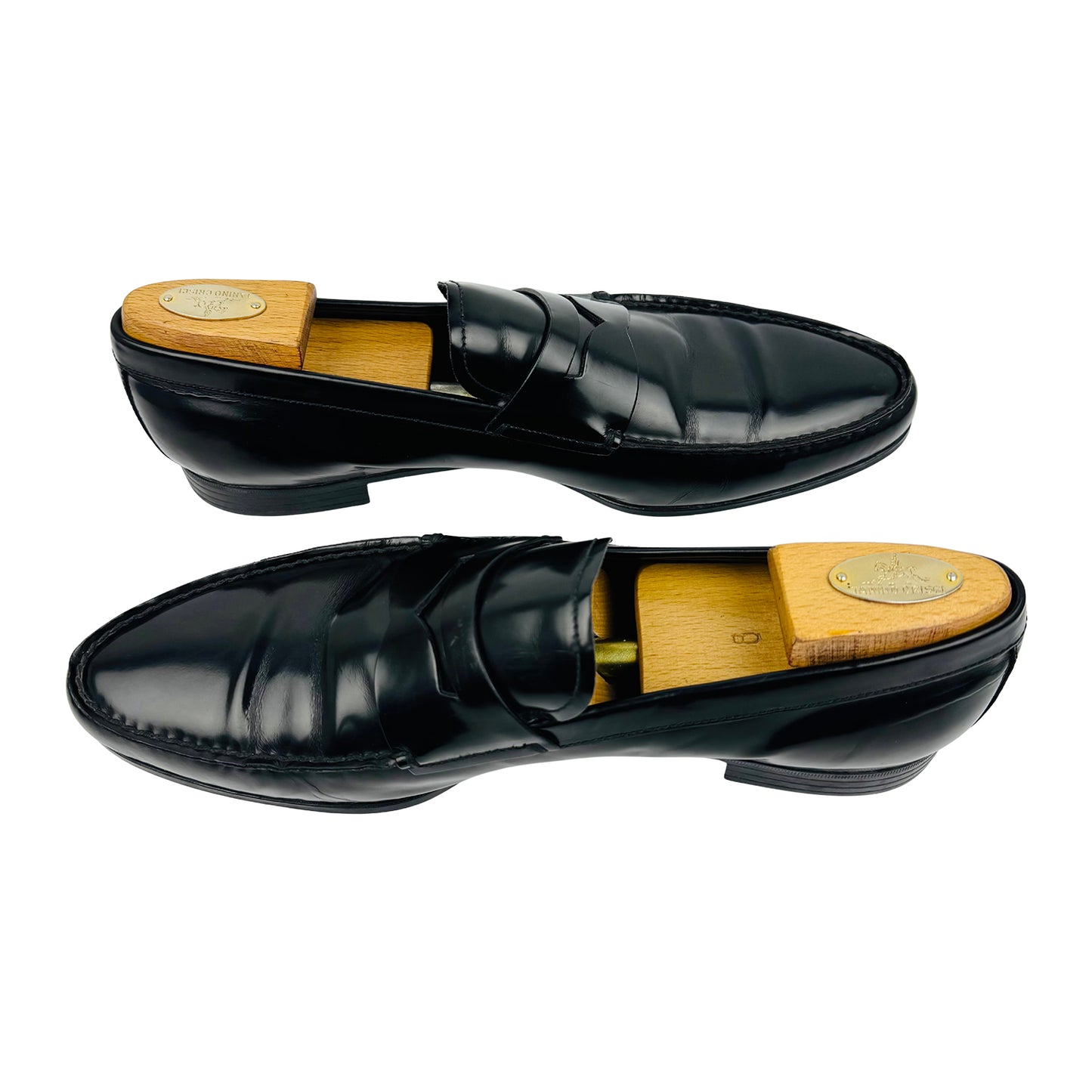 Prada Men's Black Leather Penny Loafers (Size 42.5/43)