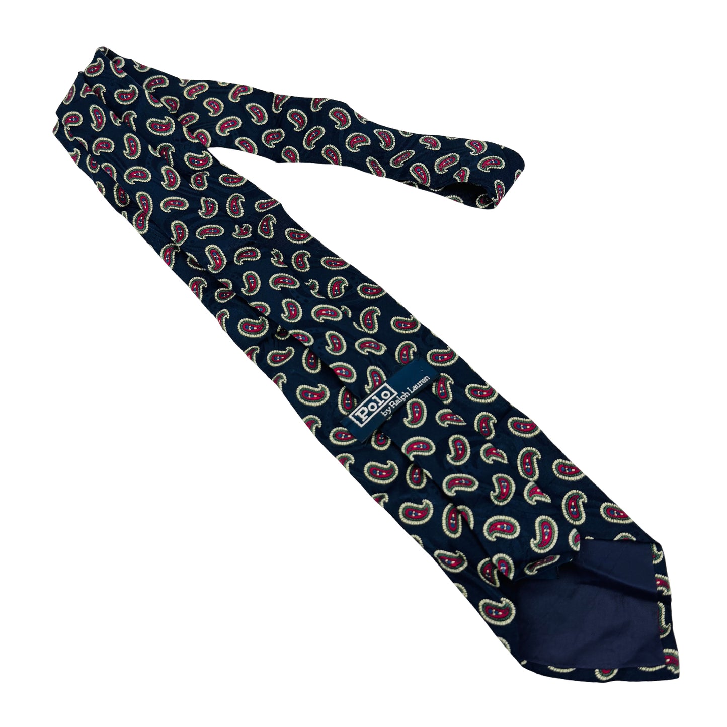 Ralph Lauren Polo Navy Blue 'Small Paisley Pattern' Tie (Size Regular)