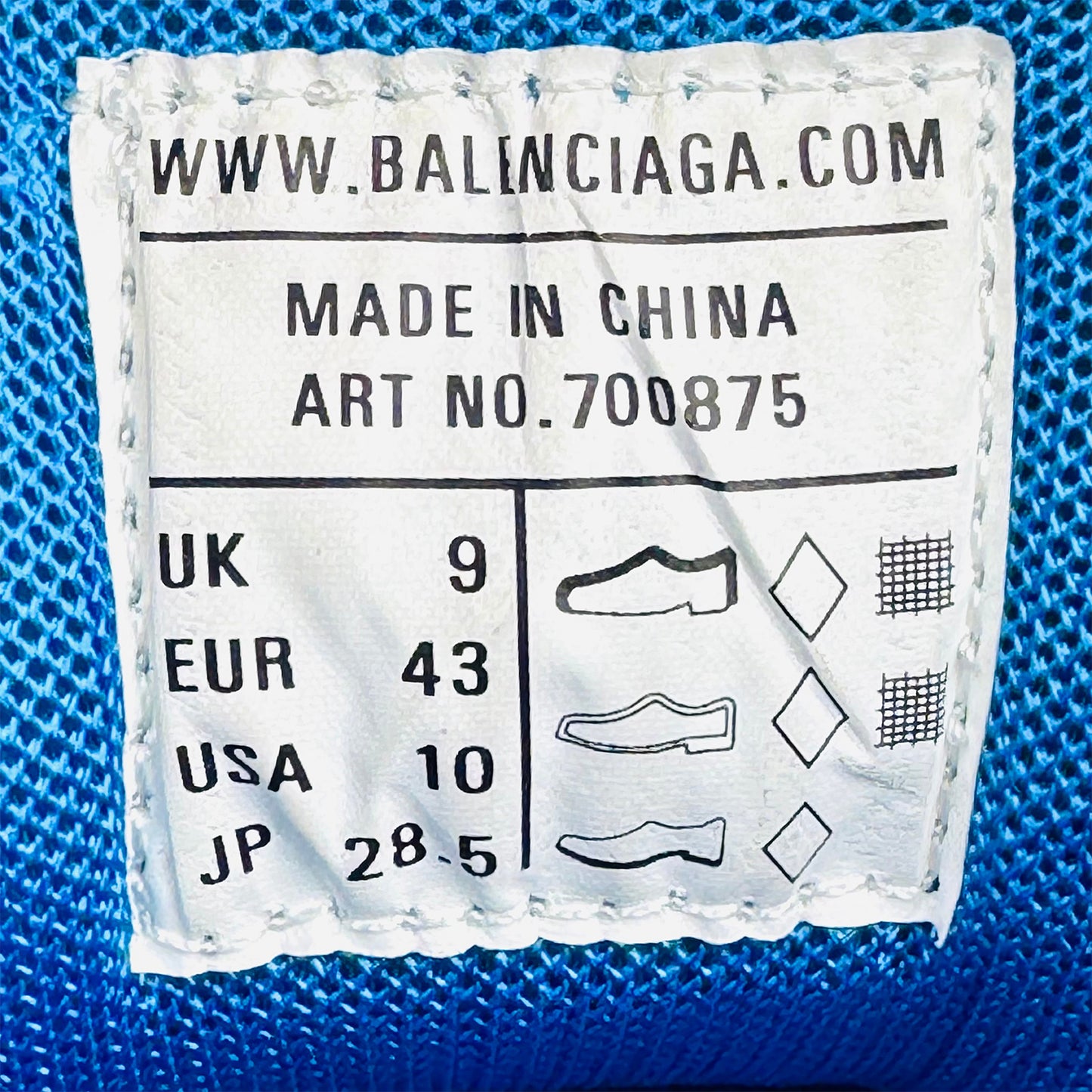 Balenciaga Men's Track.3 Blue Sneakers (Size 43) - 700875