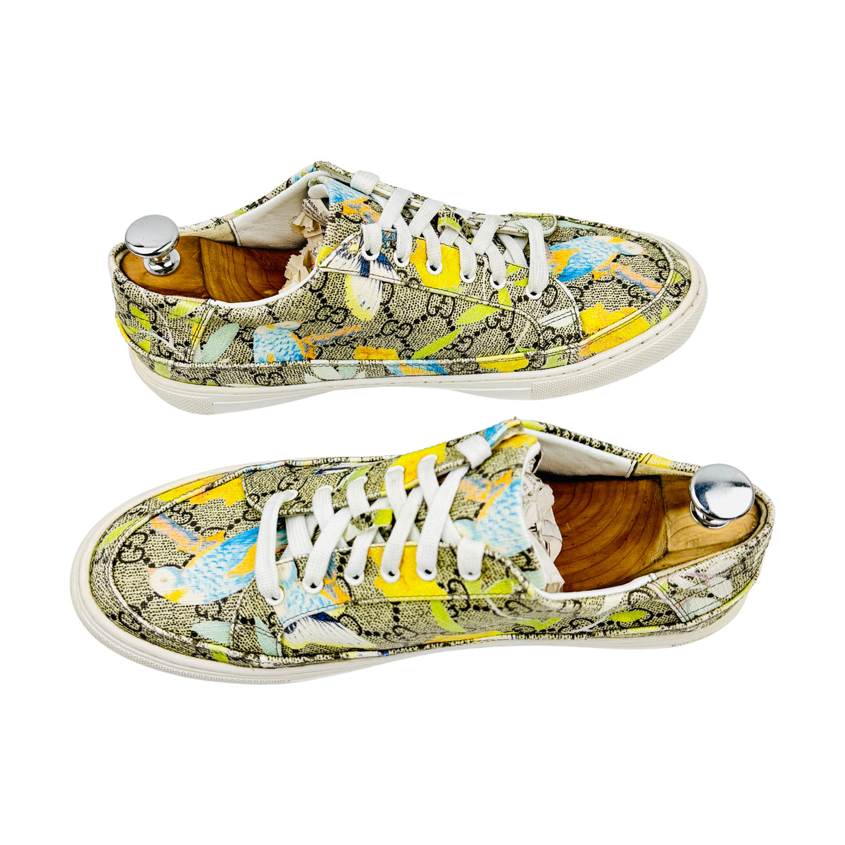 Gucci GG Supreme Blooms Print Low-Top Sneakers (Size 41)