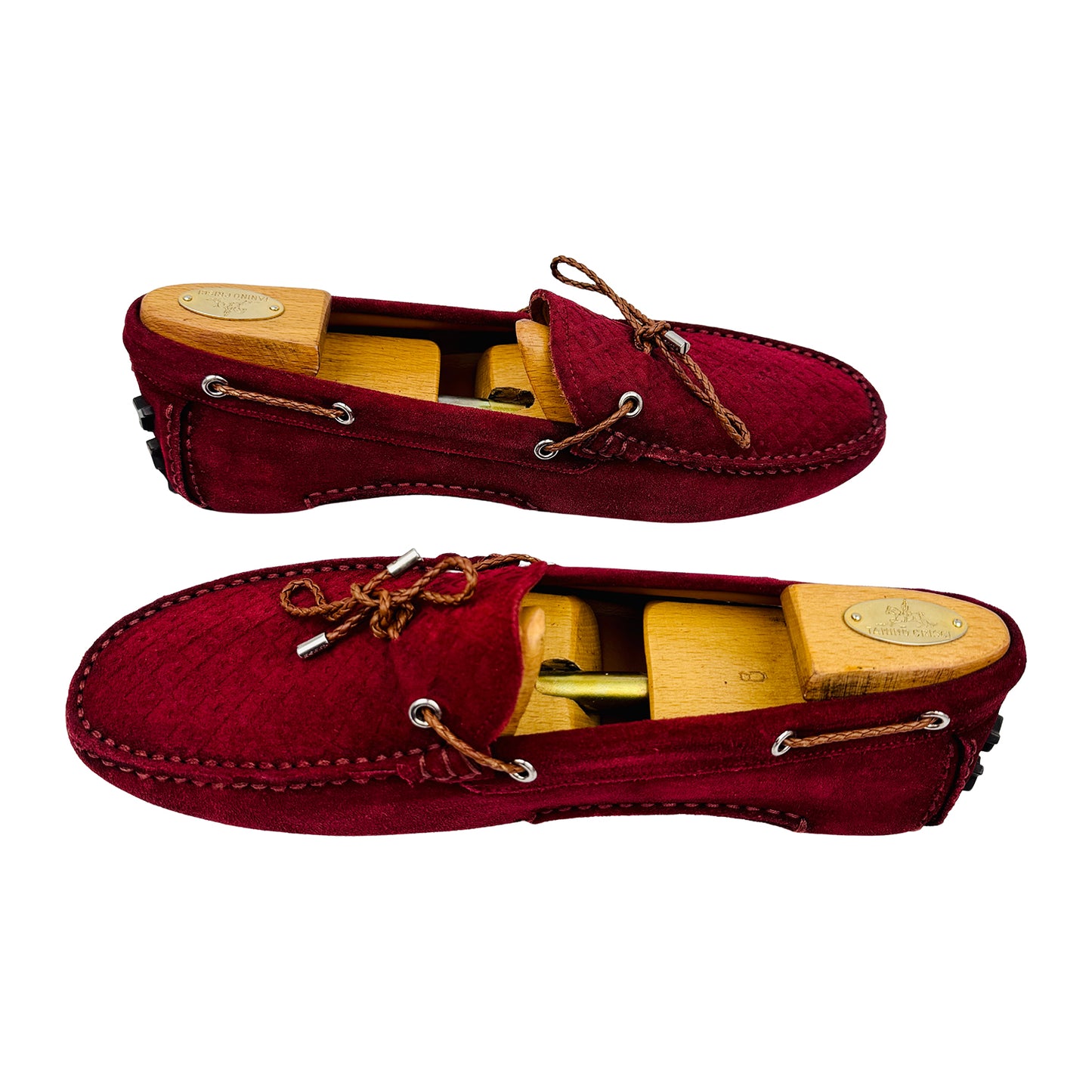 Bally Red Weilon Suede Driver Loafers (Size 44)