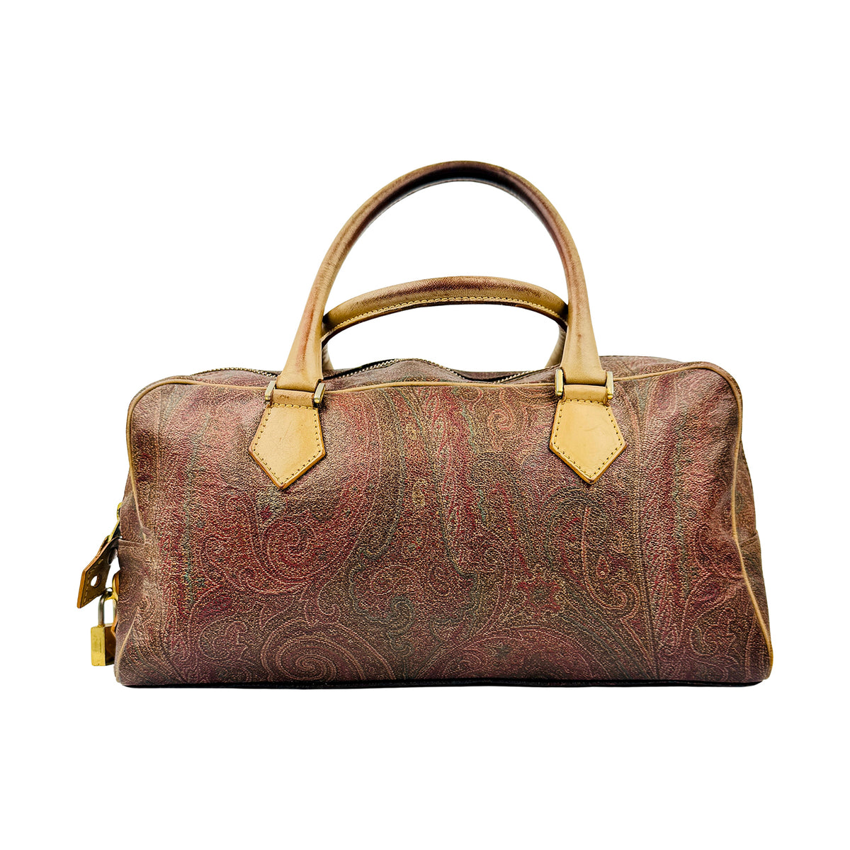 Etro Milano Paisley Pattern Coated Canvas Boston Bag - 1950-9906