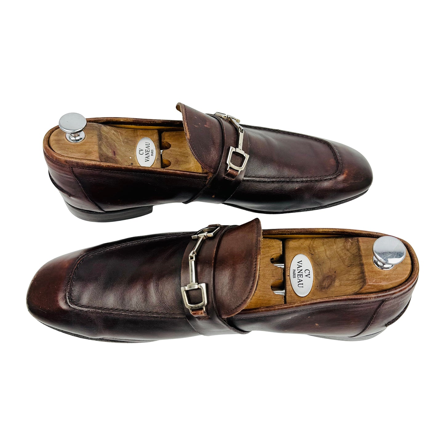 Gucci Men's Brown Leather Horsebit Loafers (Size 44/44.5)