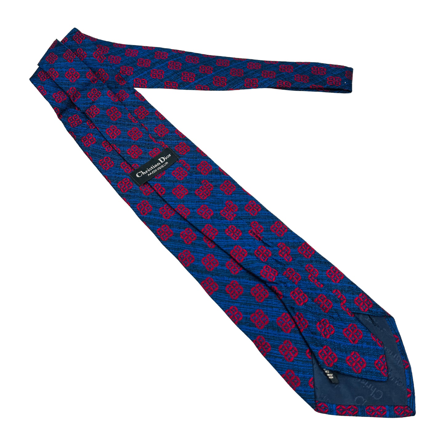Christian Dior Navy 'Geometric Pattern' Tie (Size Regular)