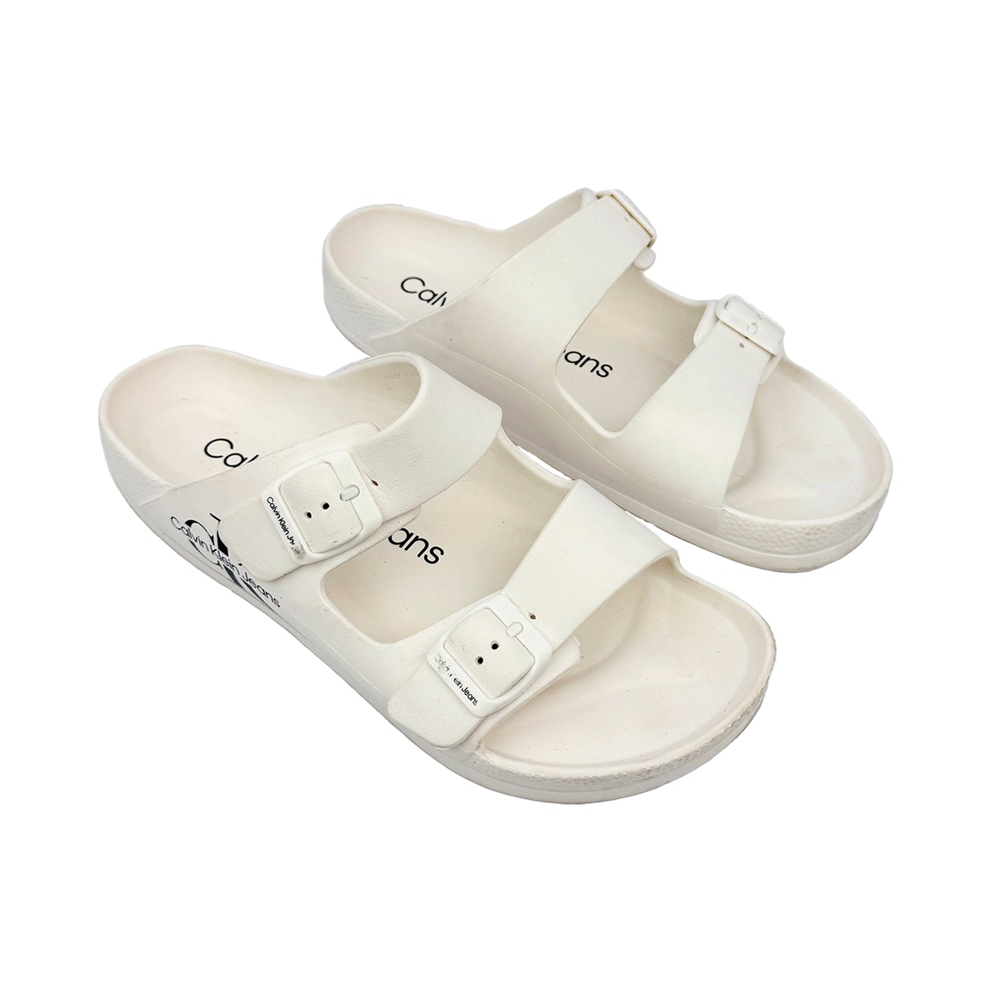 Right Side image of Calvin Klein Zion Double Strap Slides (Size 42.5) - B08VH5RZ6Q
