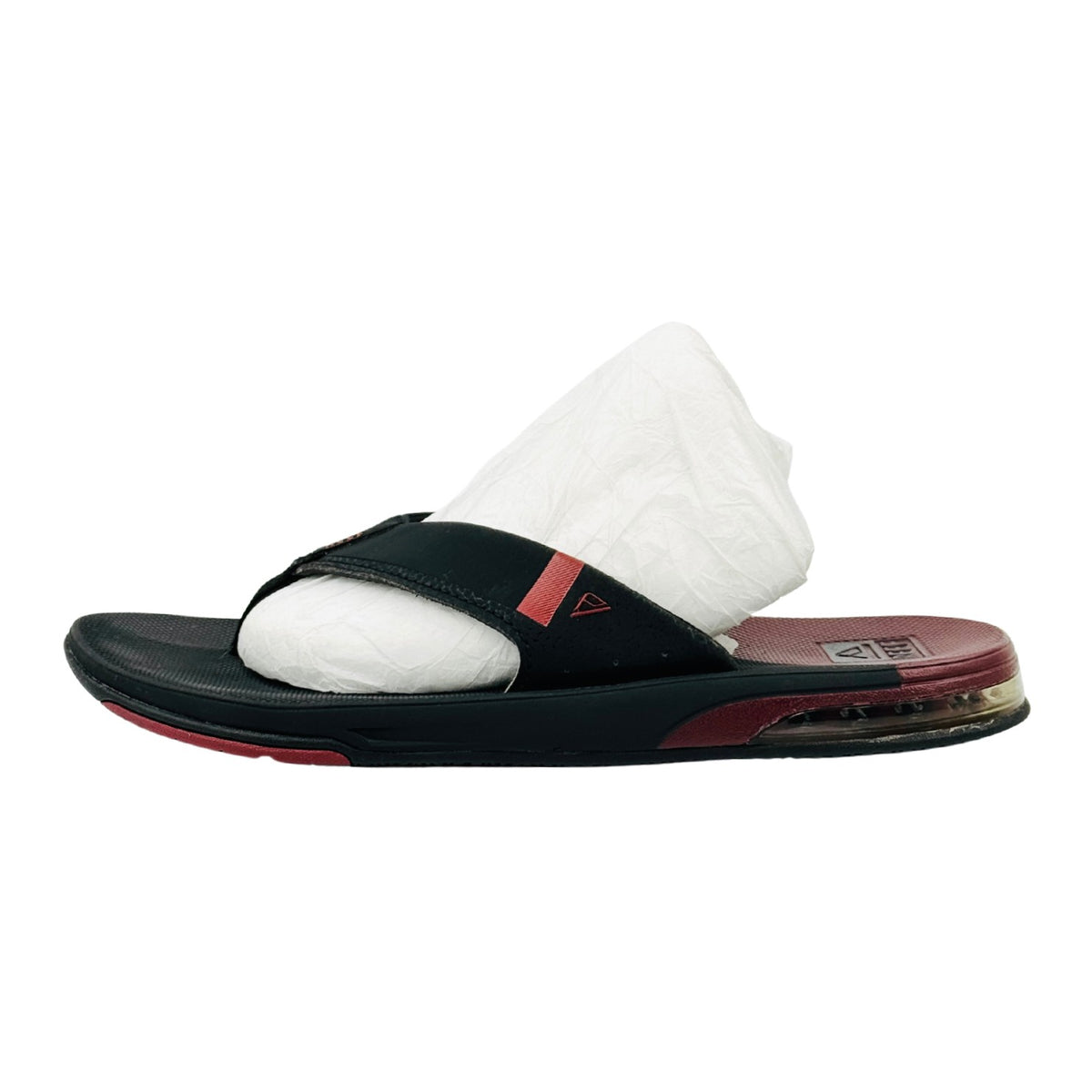 Reef Men's Black Burgundy Flipflops (Size 42)