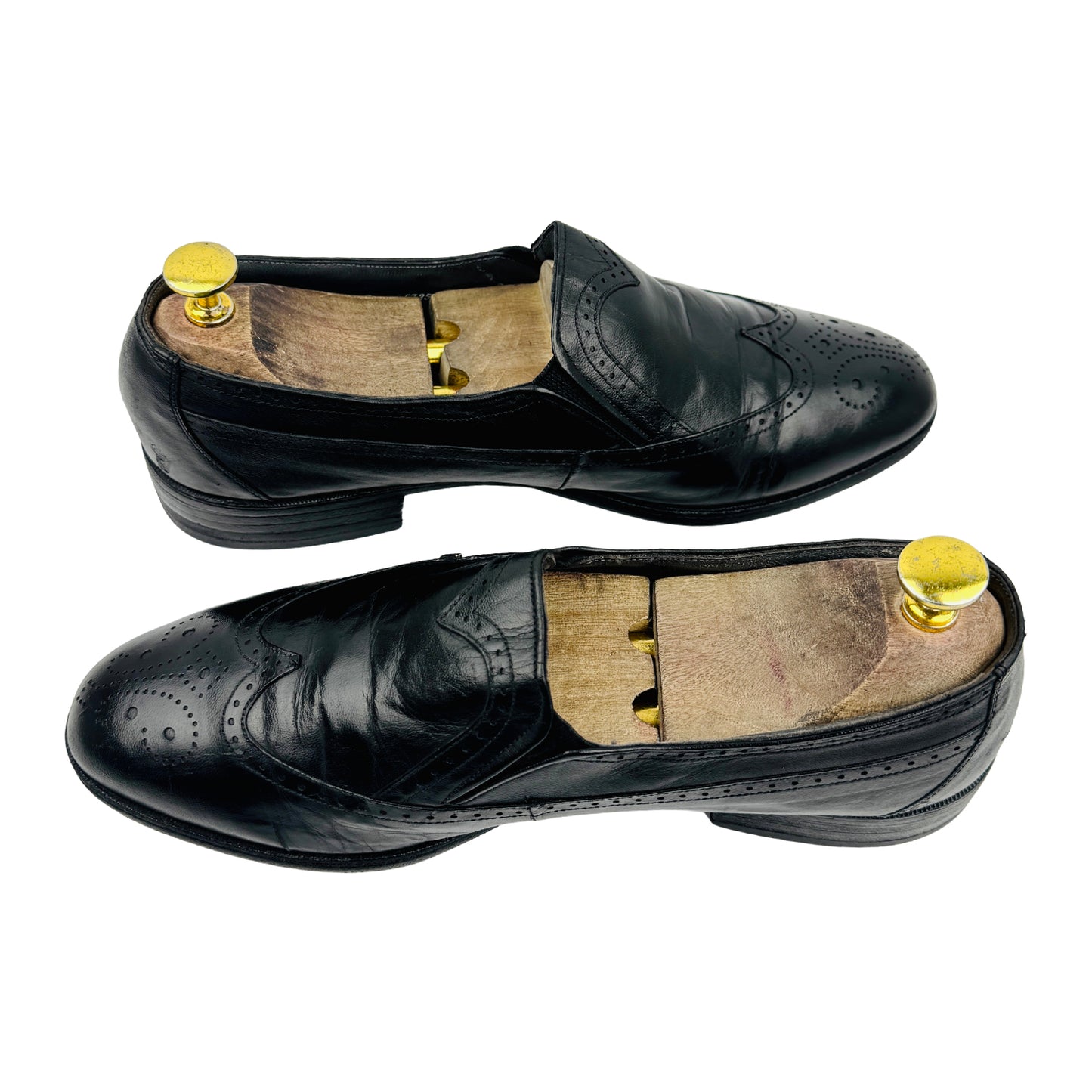 Bally Men's Black Leather Wingtip Loafers (Size 42)