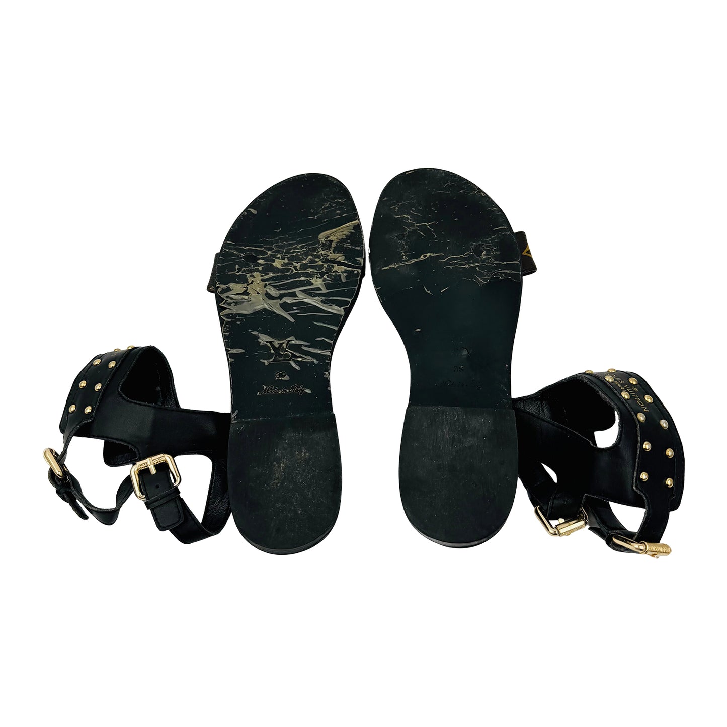 Louis Vuitton Nomad Black Leather Sandals (Size 39)