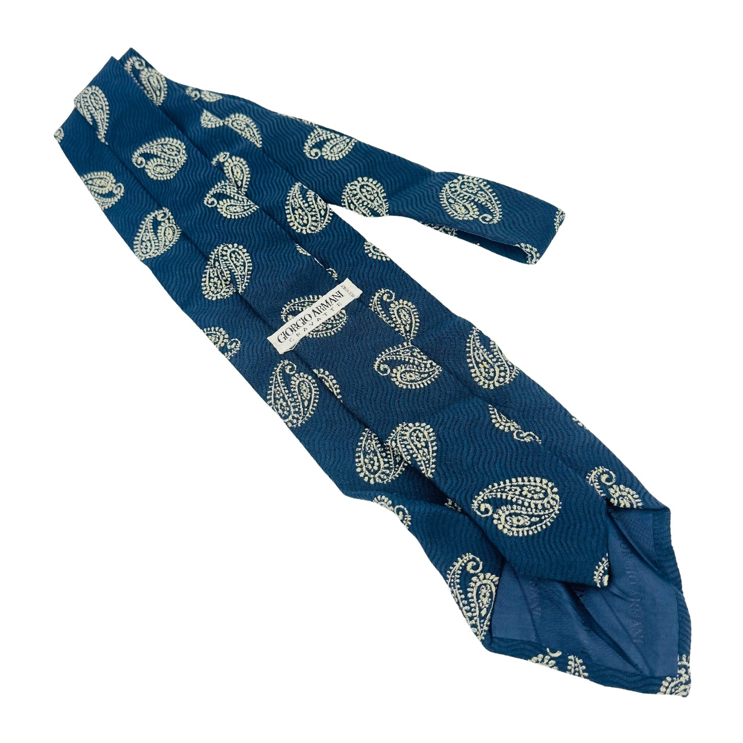 Giorgio Armani Deep Blue 'Paisley Pattern' Silk Tie (Size Regular)