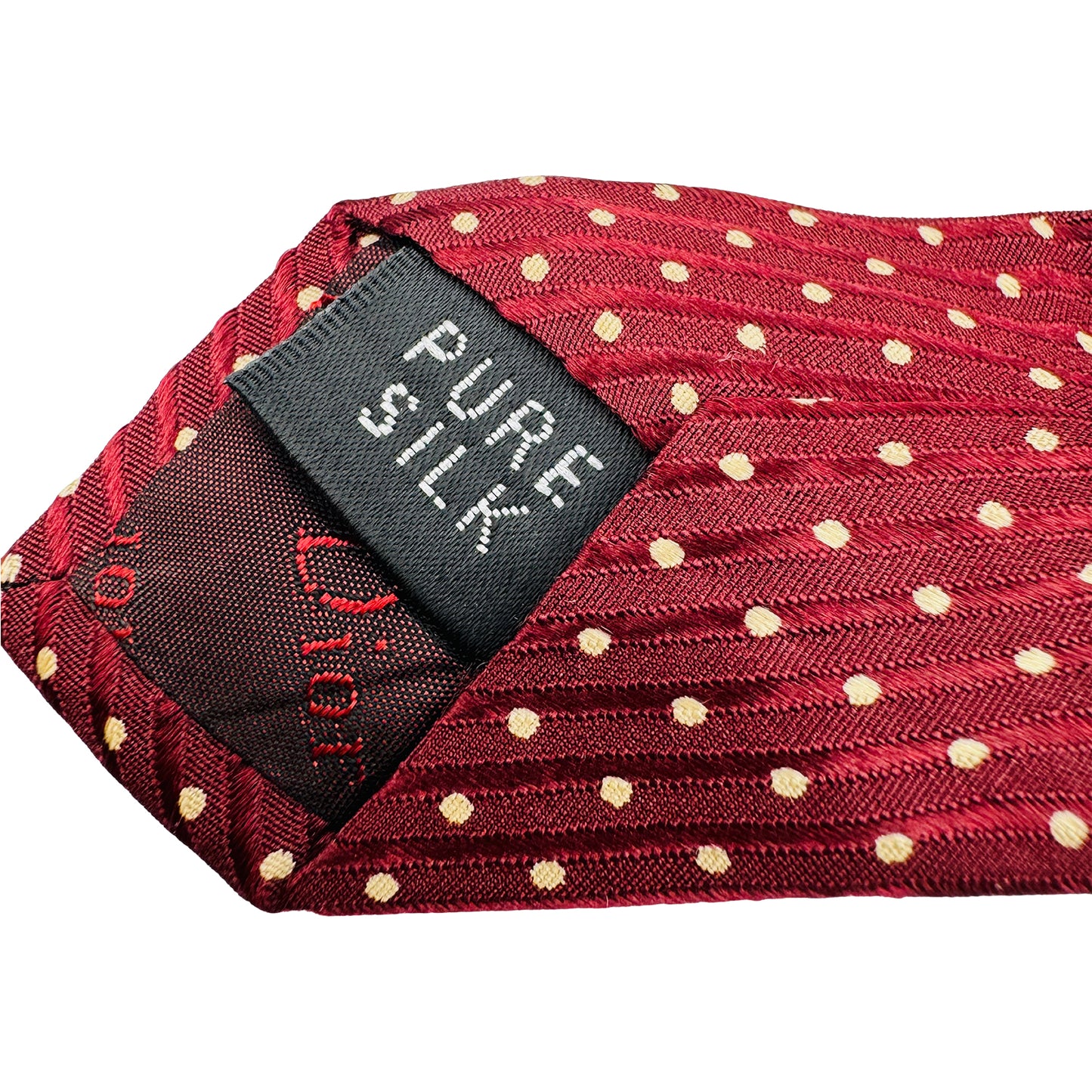 Christian Dior Burgundy 'Polka Dots' Tie (Size Regular)