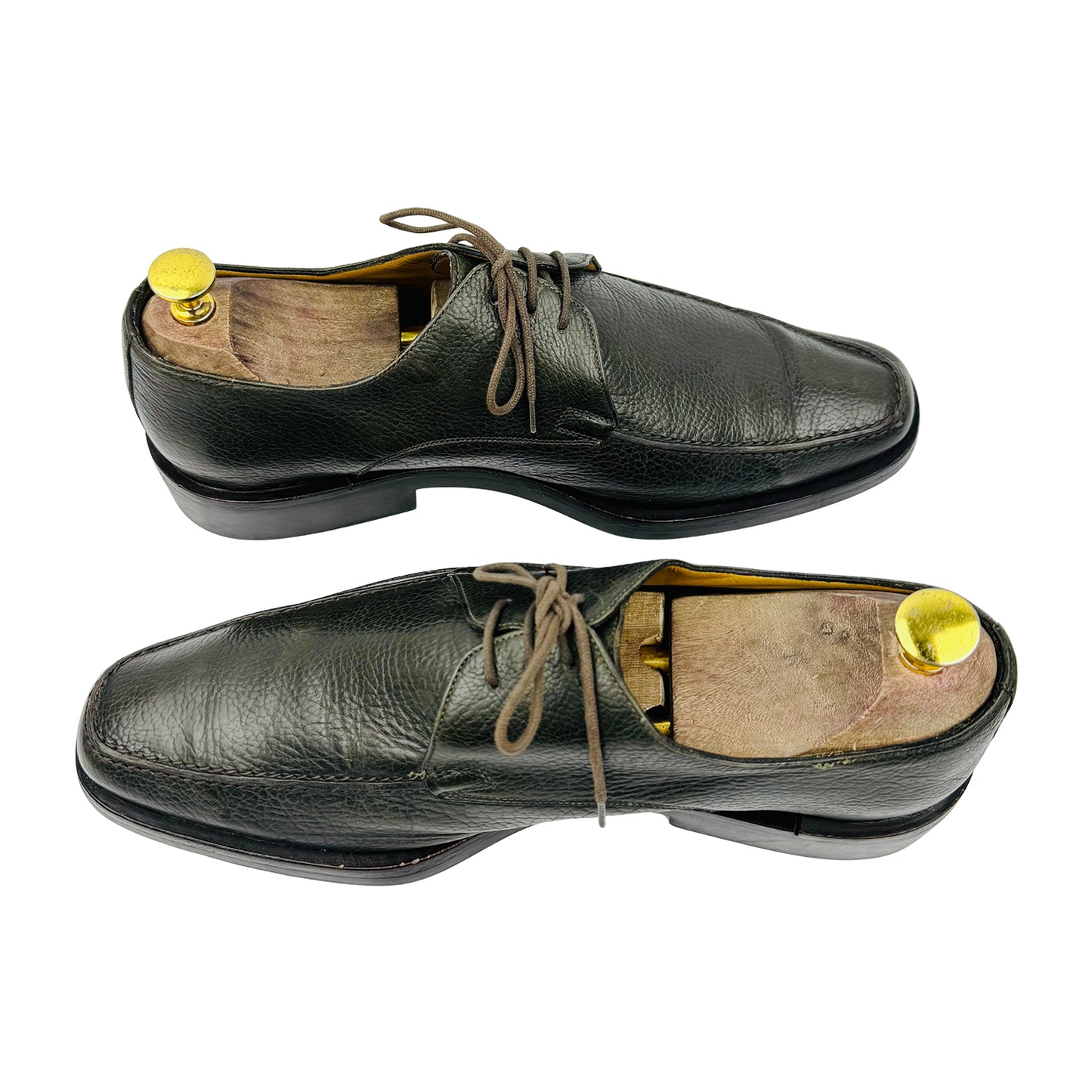 Bally Tames Dark Green Leather Derby Shoes (Size 42.5)