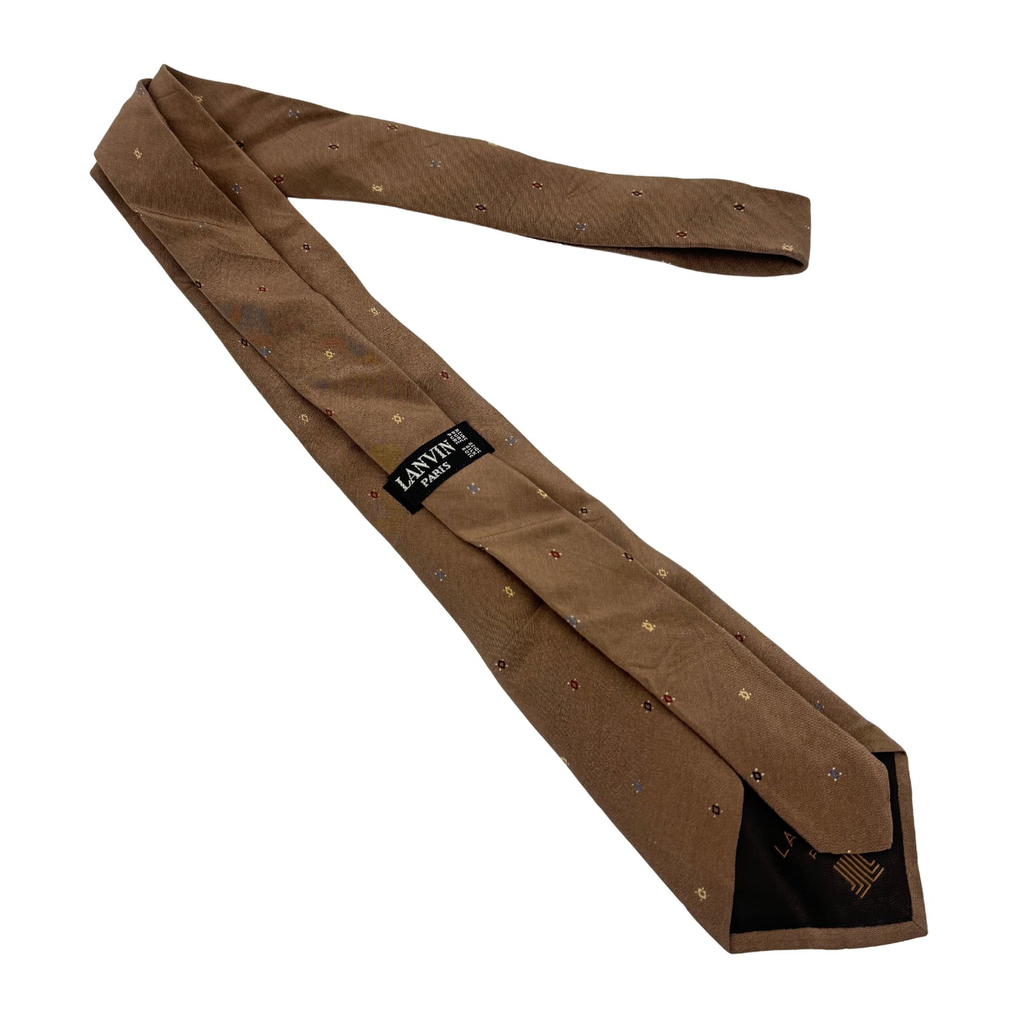 Lanvin Brown 'Geometric Pattern' Silk Tie (Size Regular)