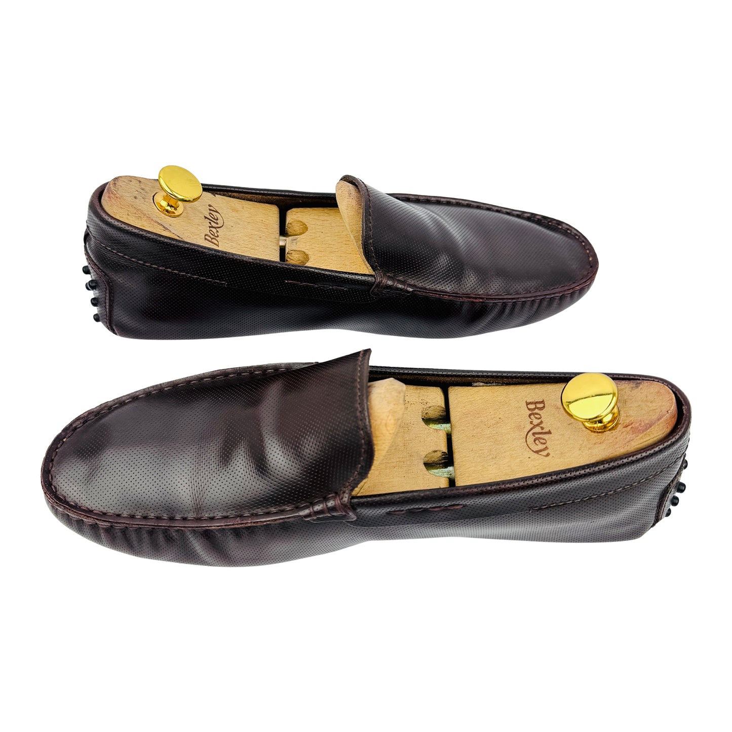 Cross image of Tod's Men's Brown Leather Gommino Moccasins (Size 42.5/43)