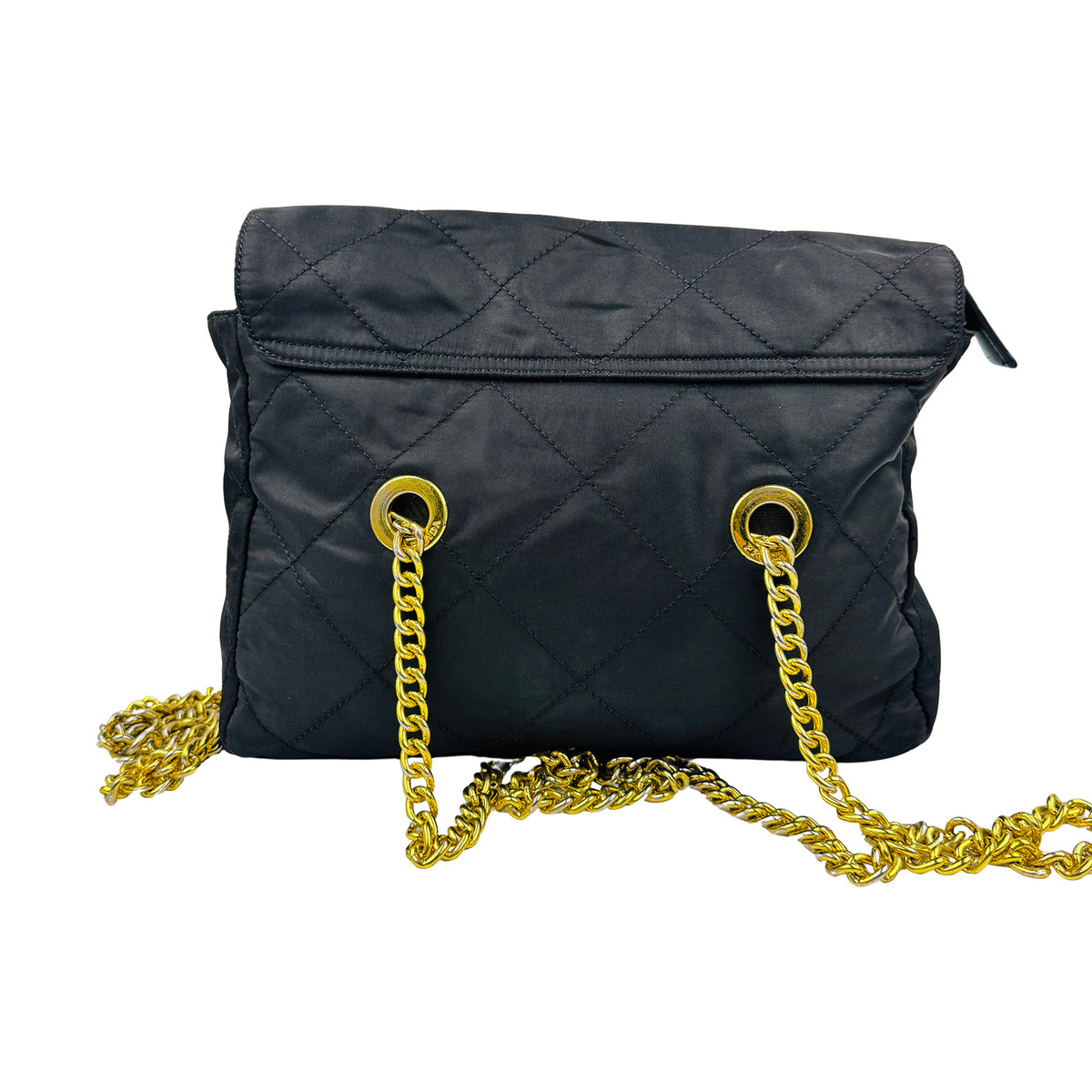 Prada Tessuto Impuntu Quilted Flap Chain Shoulder Bag