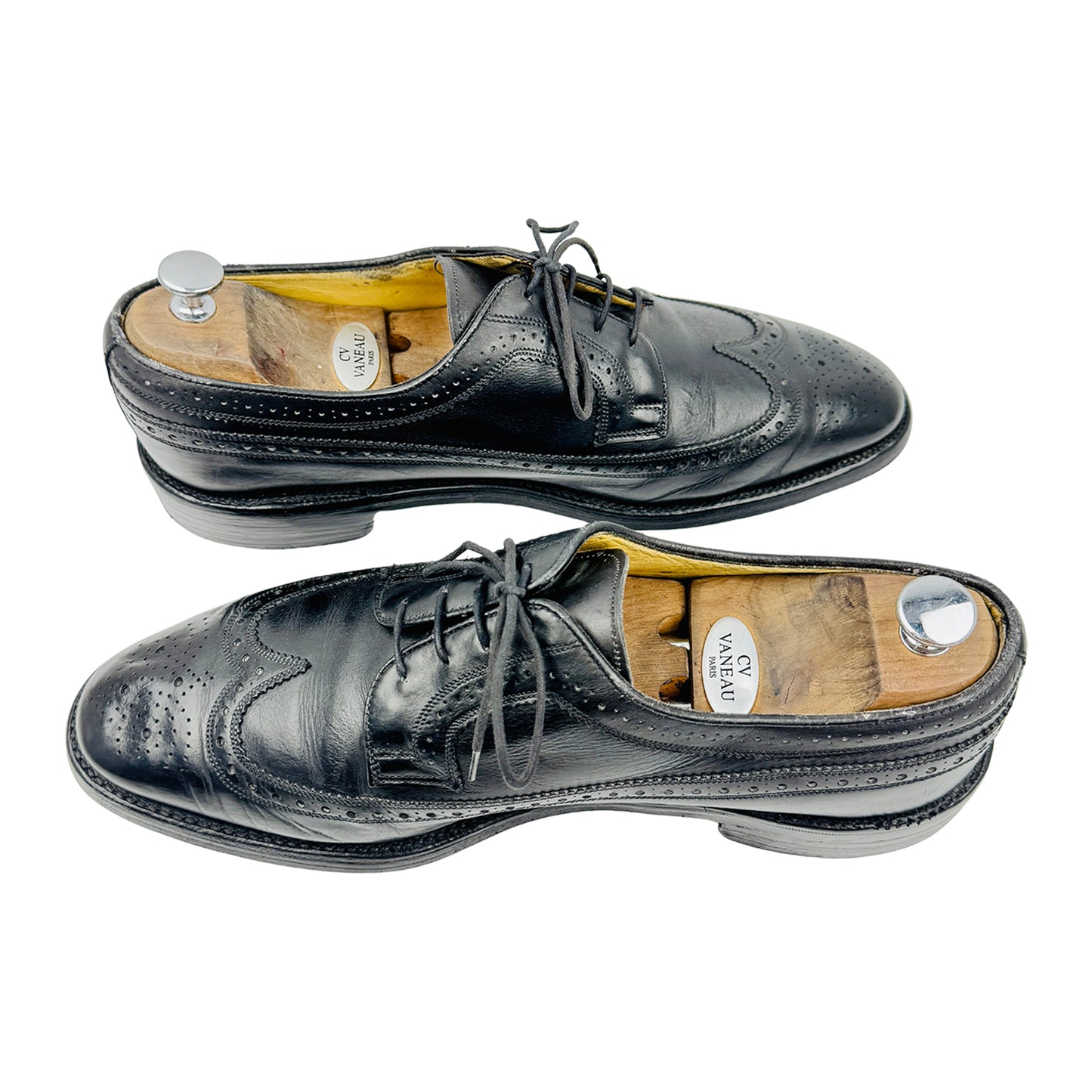 Burberry Men's Black Leather Brogue Shoes (Size 45)