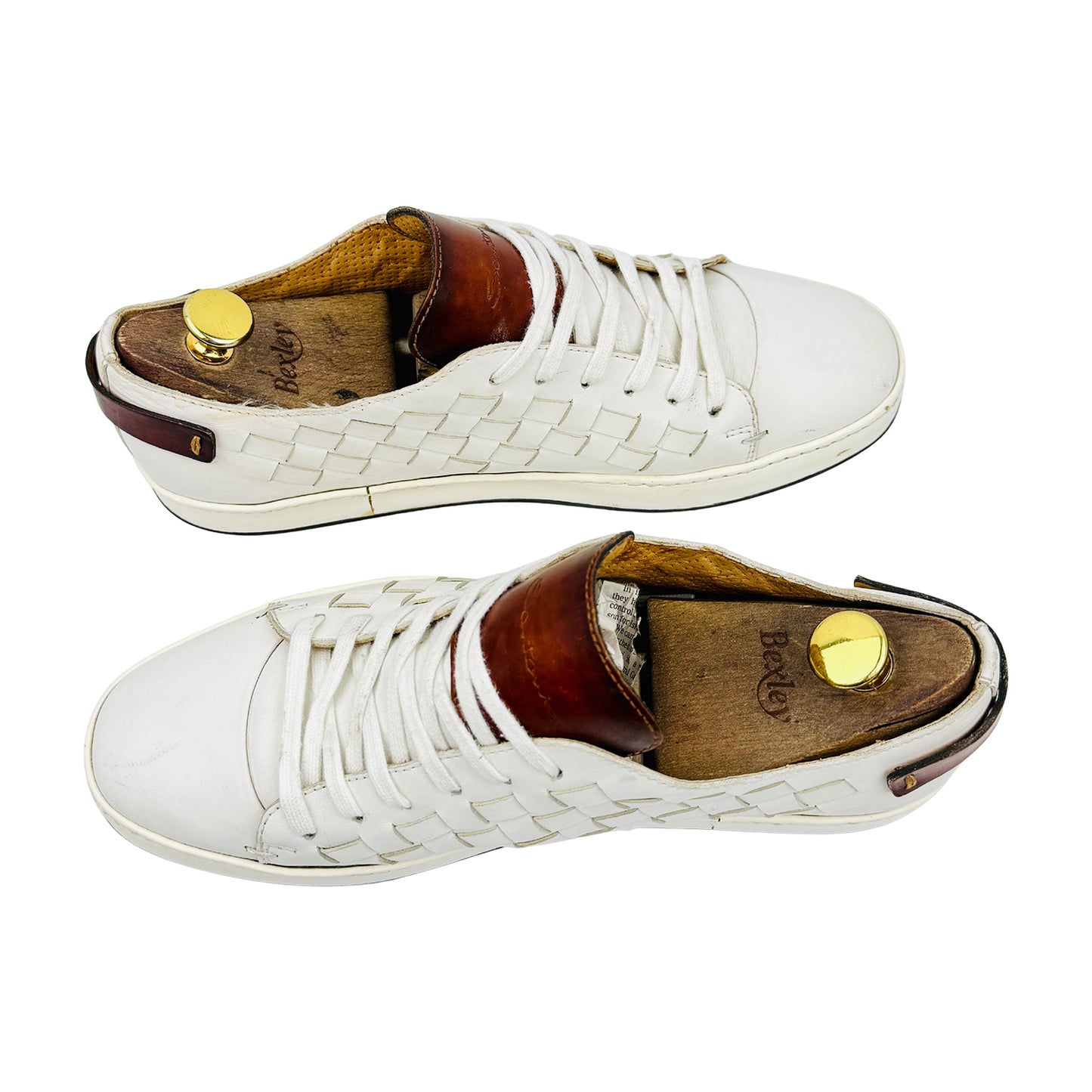 Santoni White Leather Low Top Sneakers (Size 42.5)