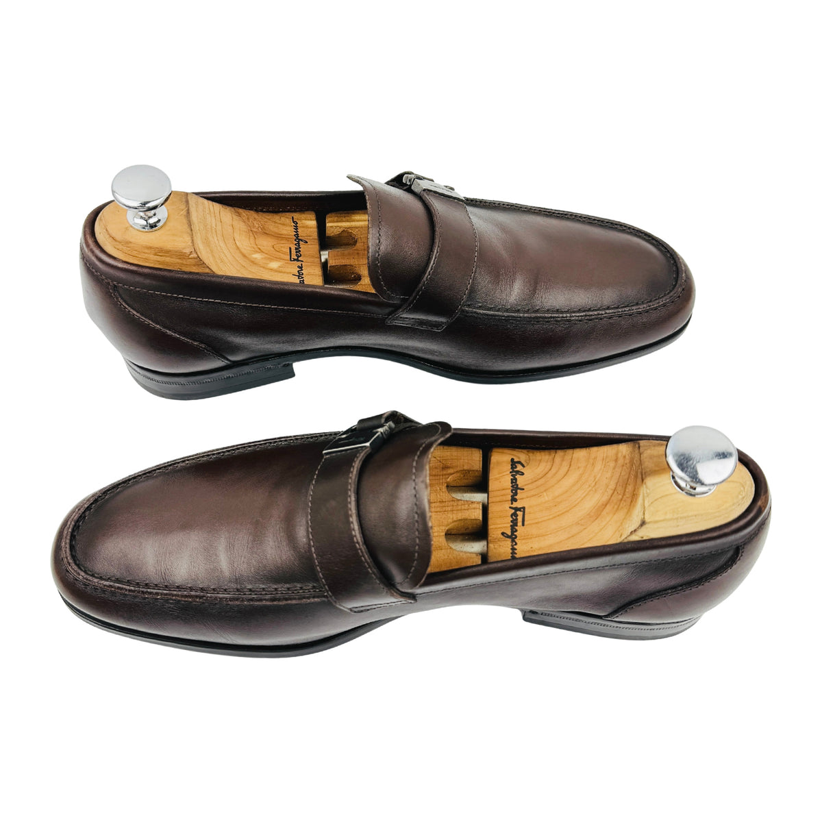 Salvatore Ferragamo Dark Brown Leather Bit Loafers (Size 40/40.5)