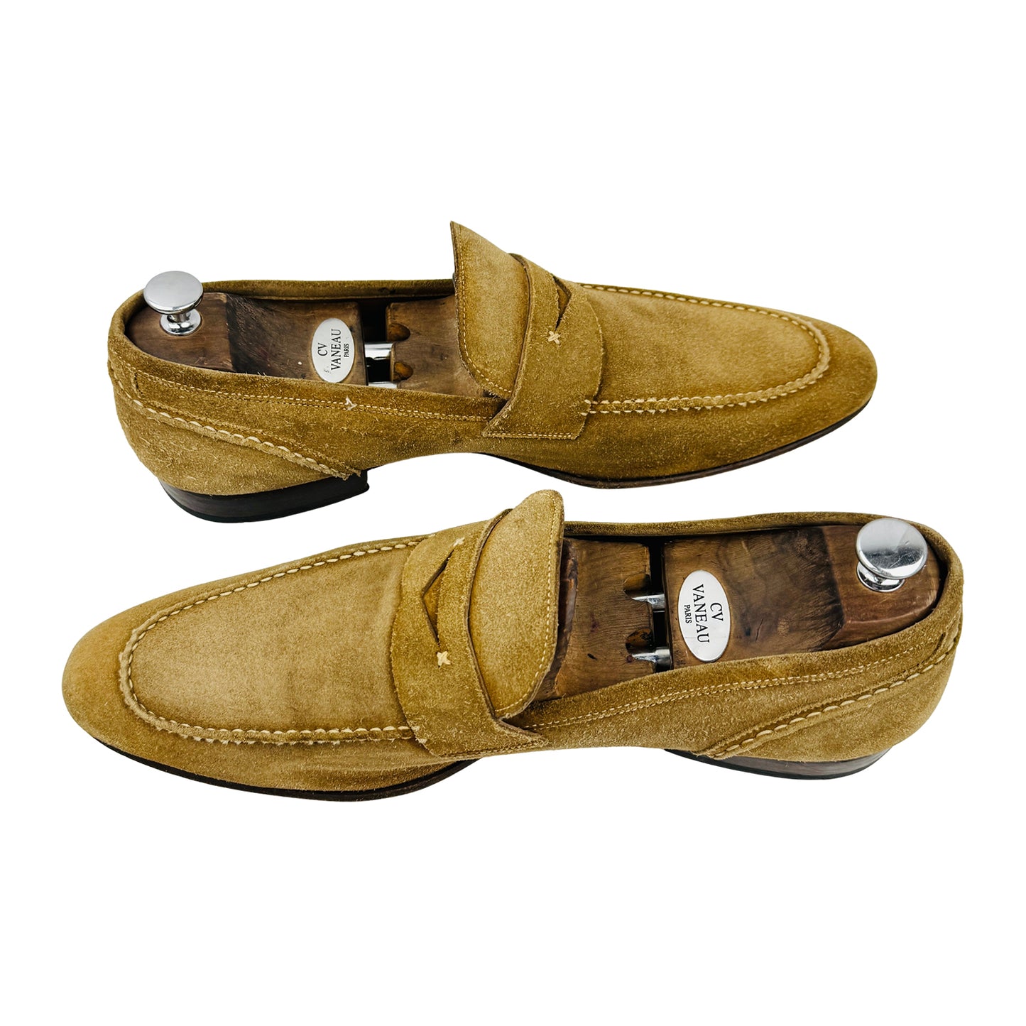 Magnanni Men's Tan Suede Penny Loafers (Size 47)