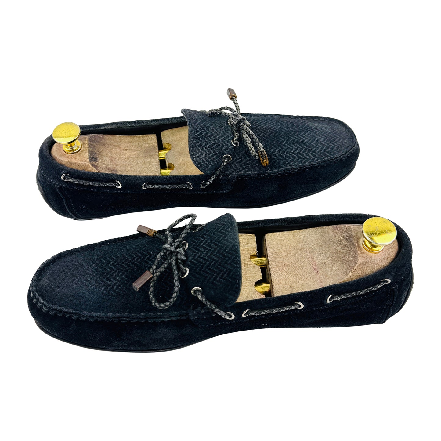 Ermenegildo Zegna Navy Blue Suede Loafers (Size 42)