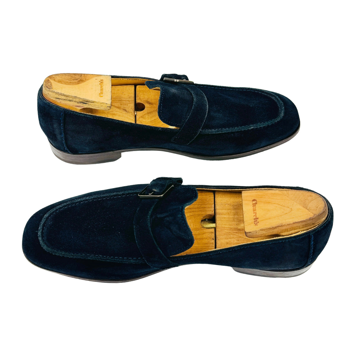 Emidio Tucci Navy Blue Suede Loafers (Size 42)