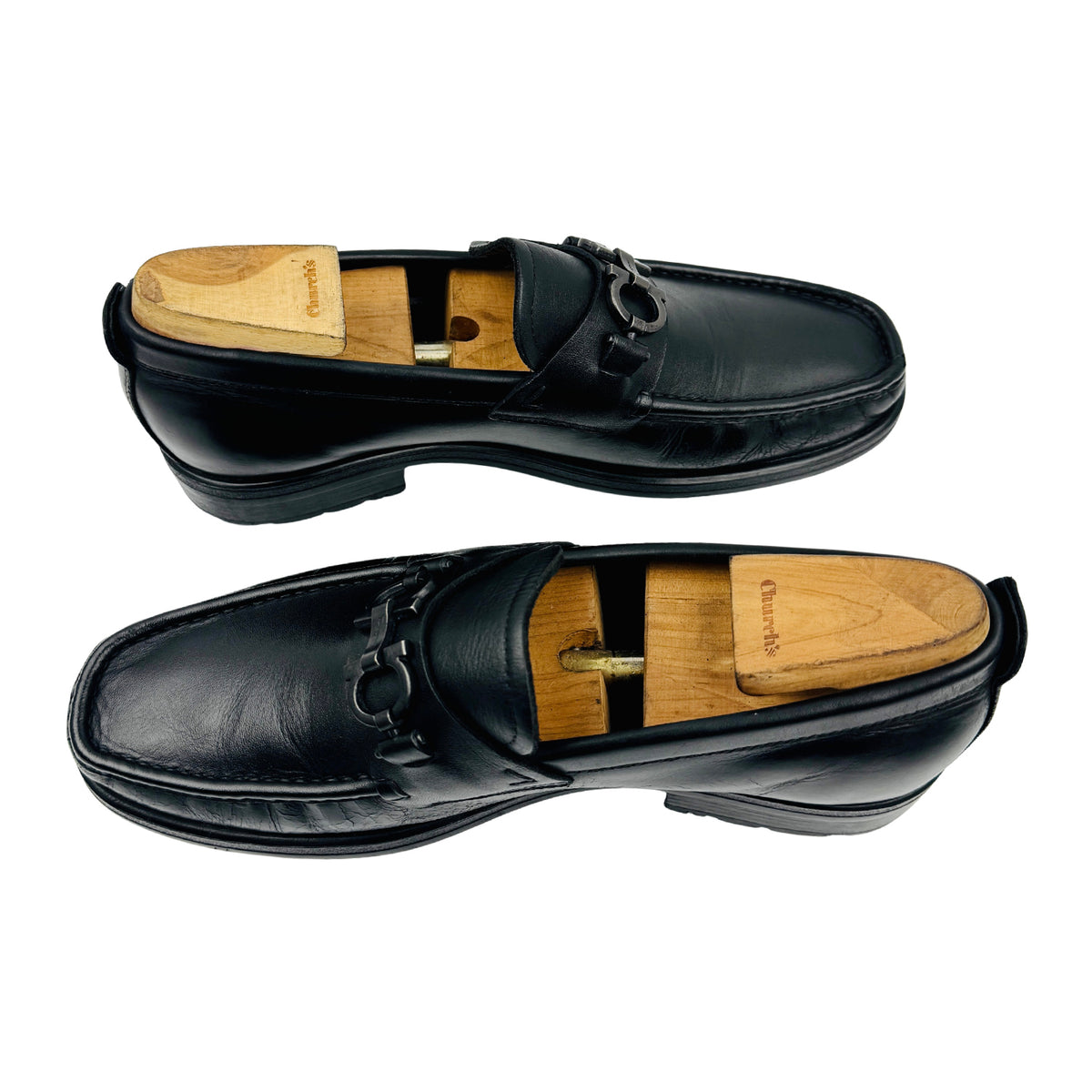 Salvatore Ferragamo David Black Loafers (Size 43)