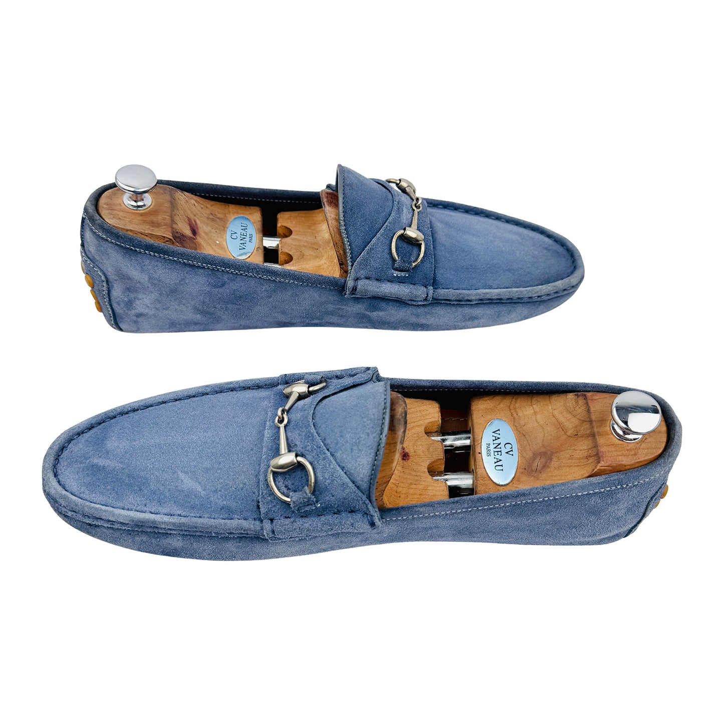 Gucci Blue Suede Horsebit Driving Loafers (Size 46/46.5) - 236936