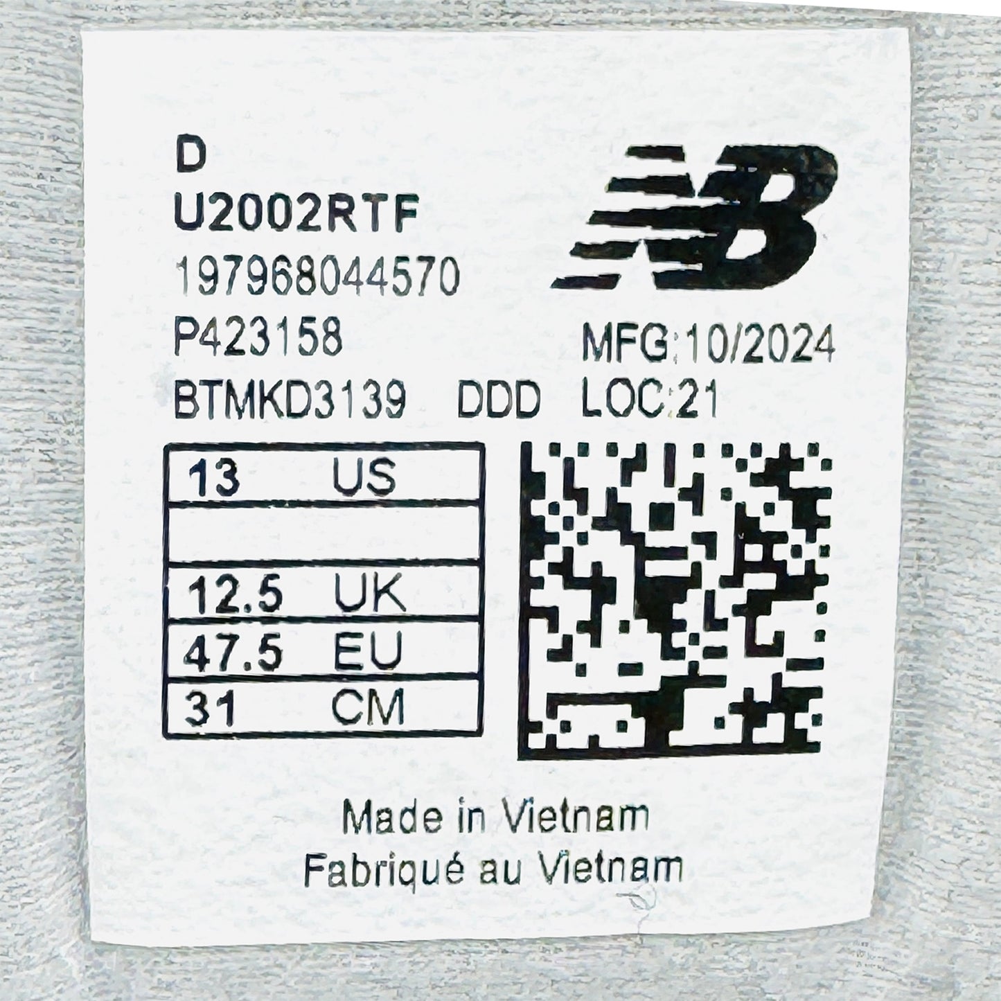 New Balance 2002R Shoes (Size 47.5) - U2002RTF