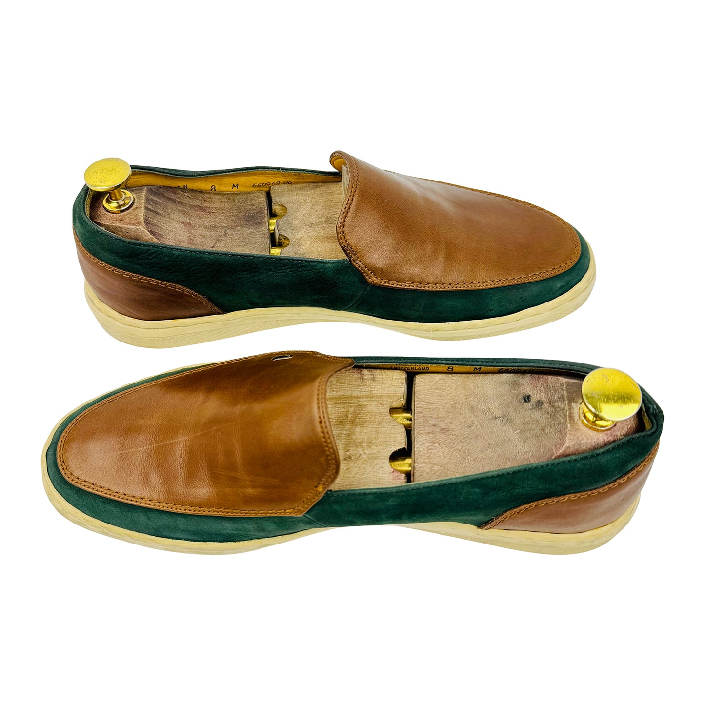 Bally Men's 'Brown Green' Slip-On Shoes (Size 41/41.5)