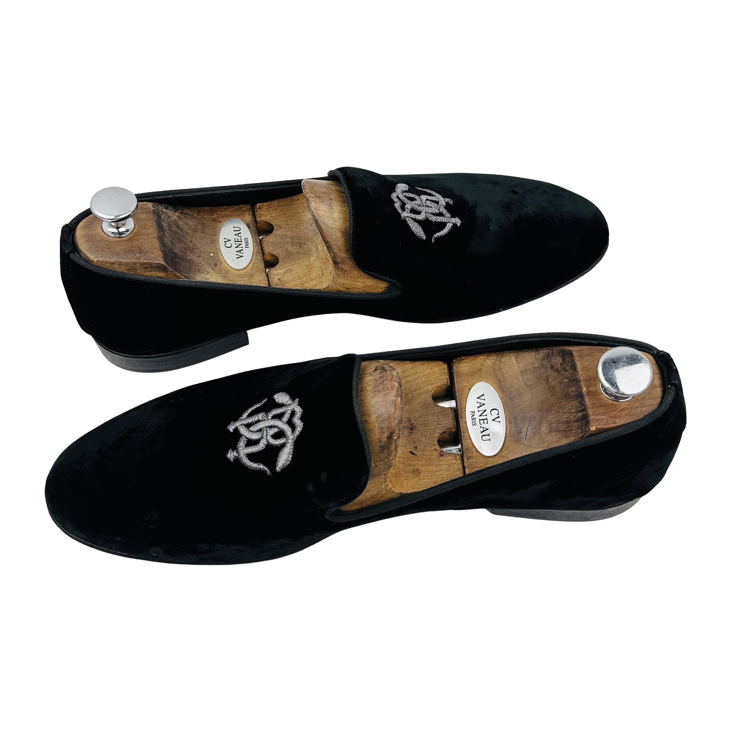 Roberto Cavalli Monogram Mirror Snake Black Loafers (Size 44)