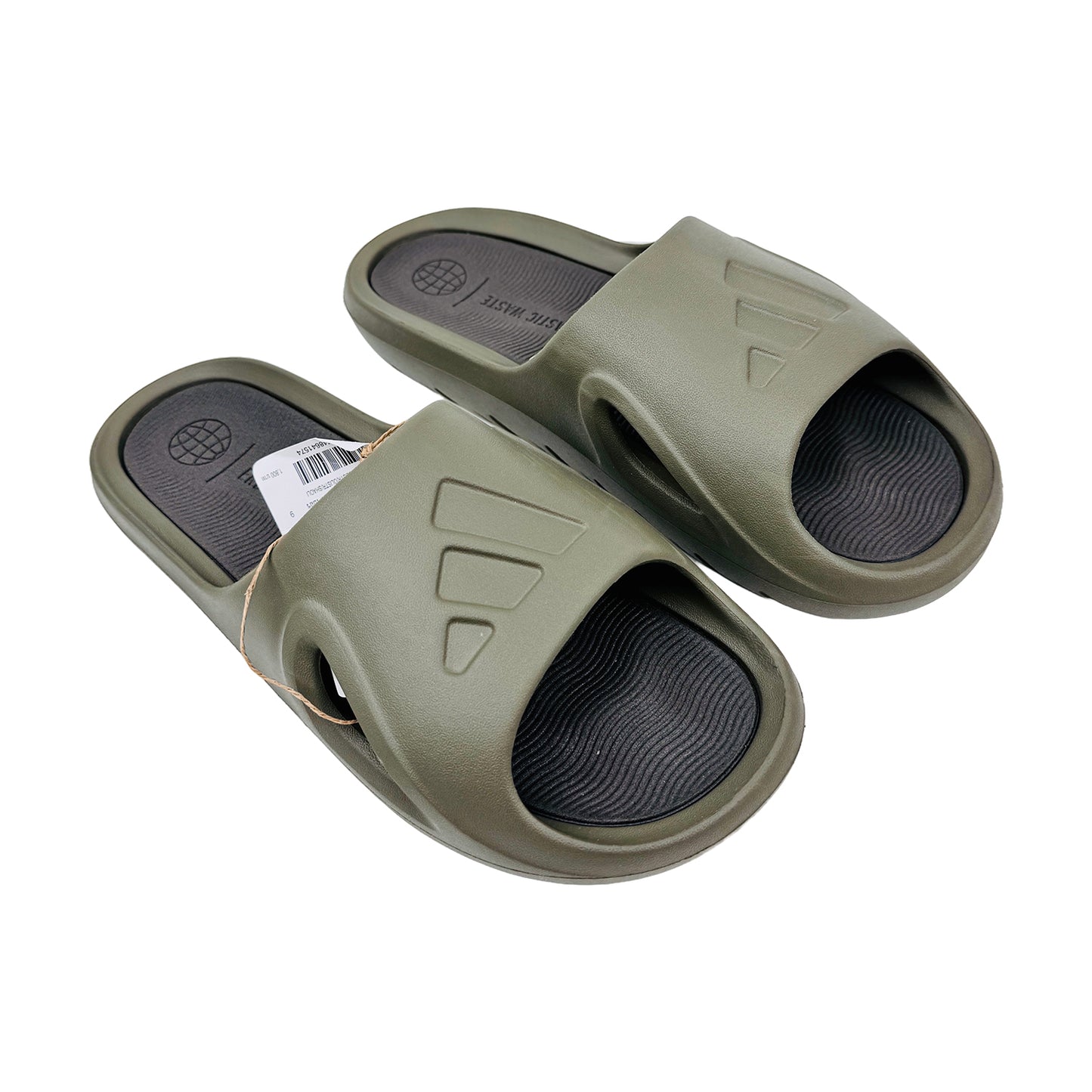 Right Angle Image of Adidas Men's Adicane Olive Strata Slides (Size 42/43) HQ9914