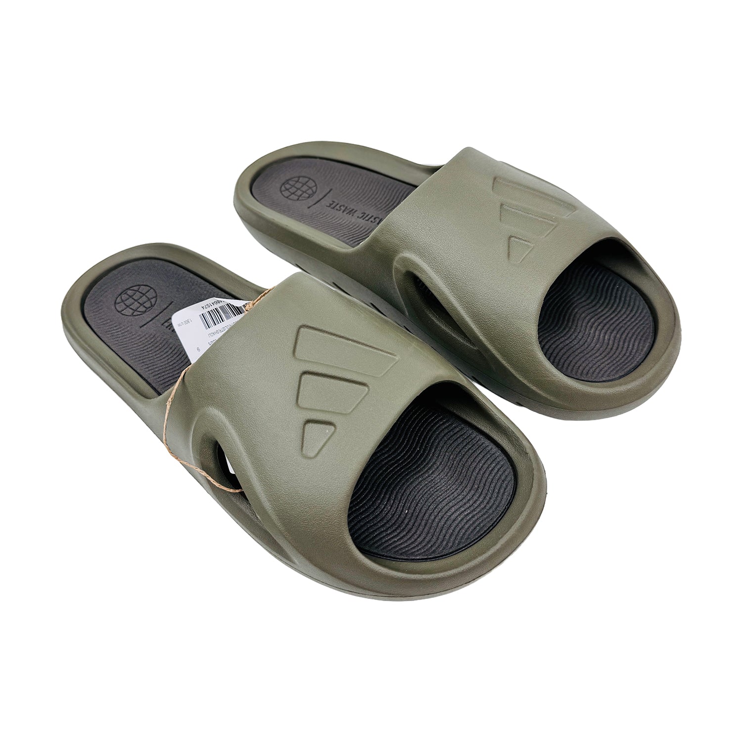 Right Angle Image of Adidas Men's Adicane Olive Strata Slides (Size 42/43) HQ9914